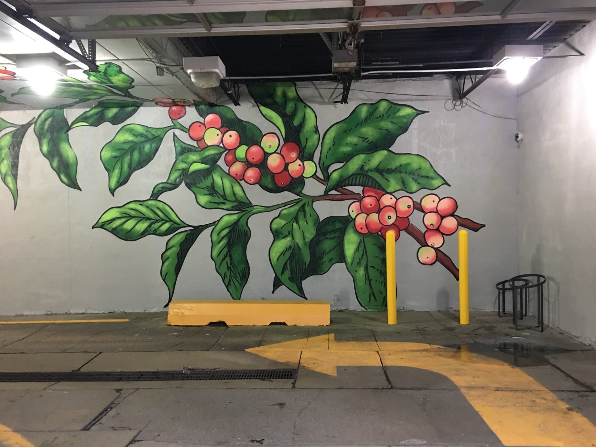 Starbucks Drive-in tunnel mural