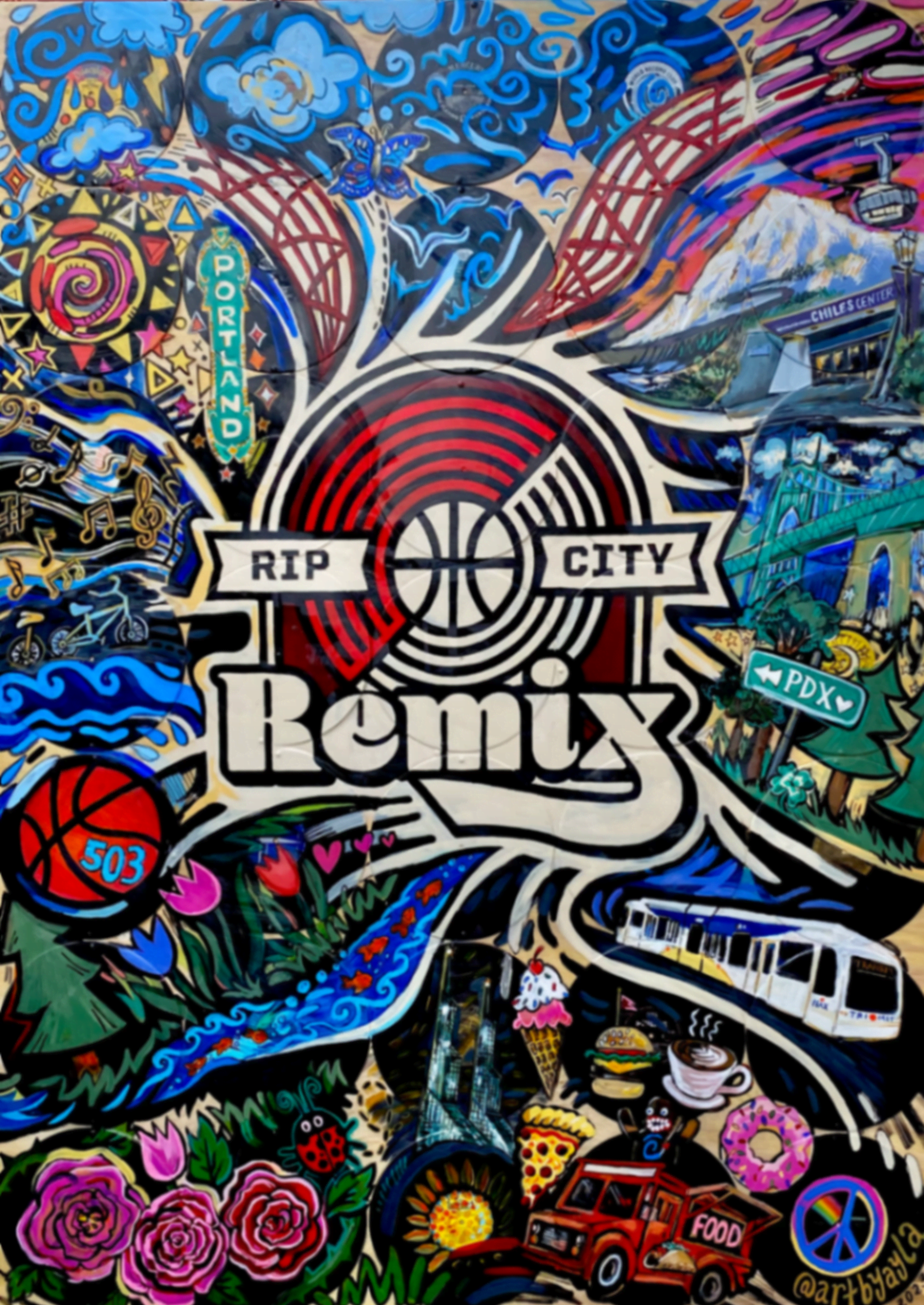 Rip City Remix - NBA G-League inaugural season mural