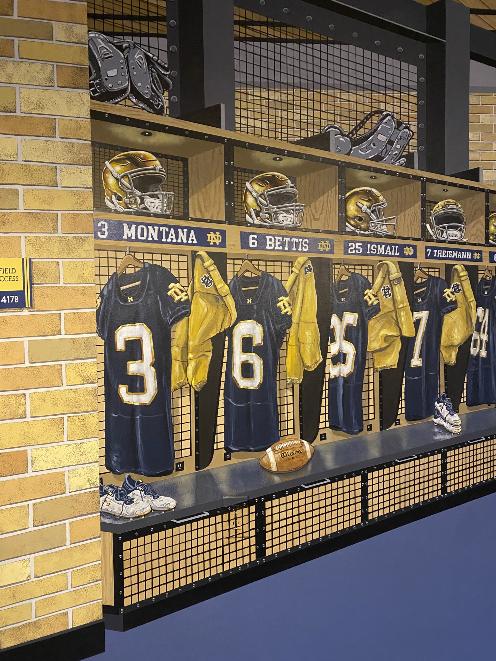 Notre Dame Football Locker Room Mural