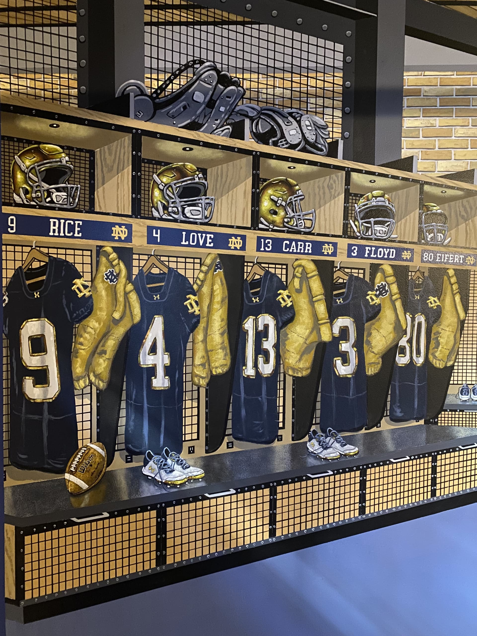 Notre Dame Football Locker Room Mural