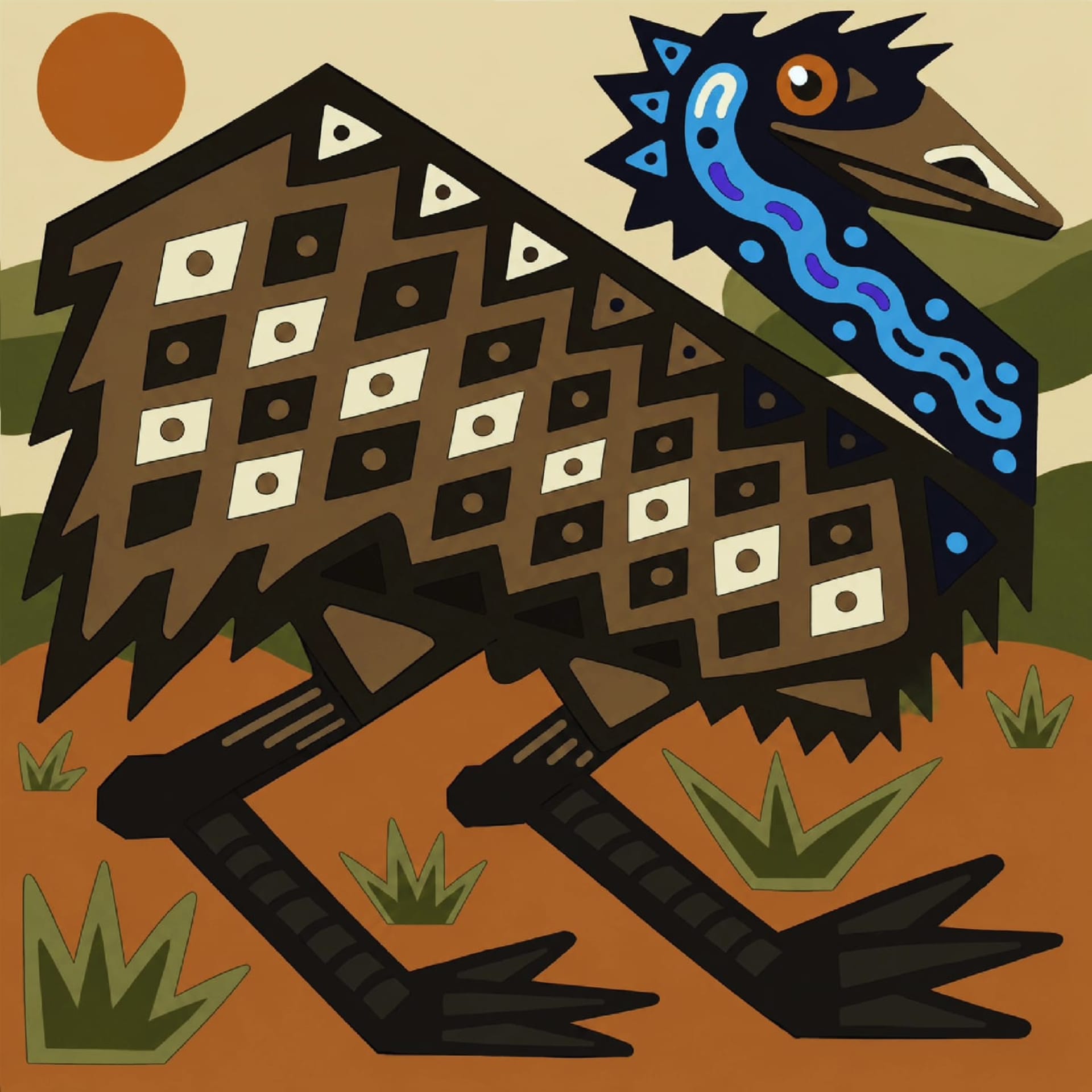 Emu 3D cutout on wood