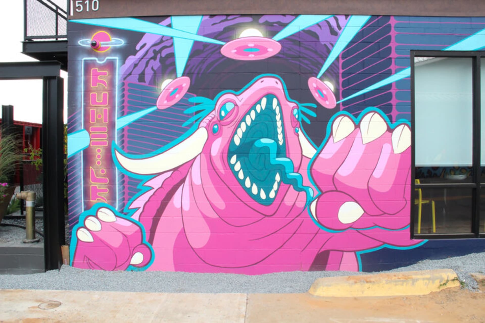 Cosmic Behemoth Awakens in Neon Splendor by Alex Koenig