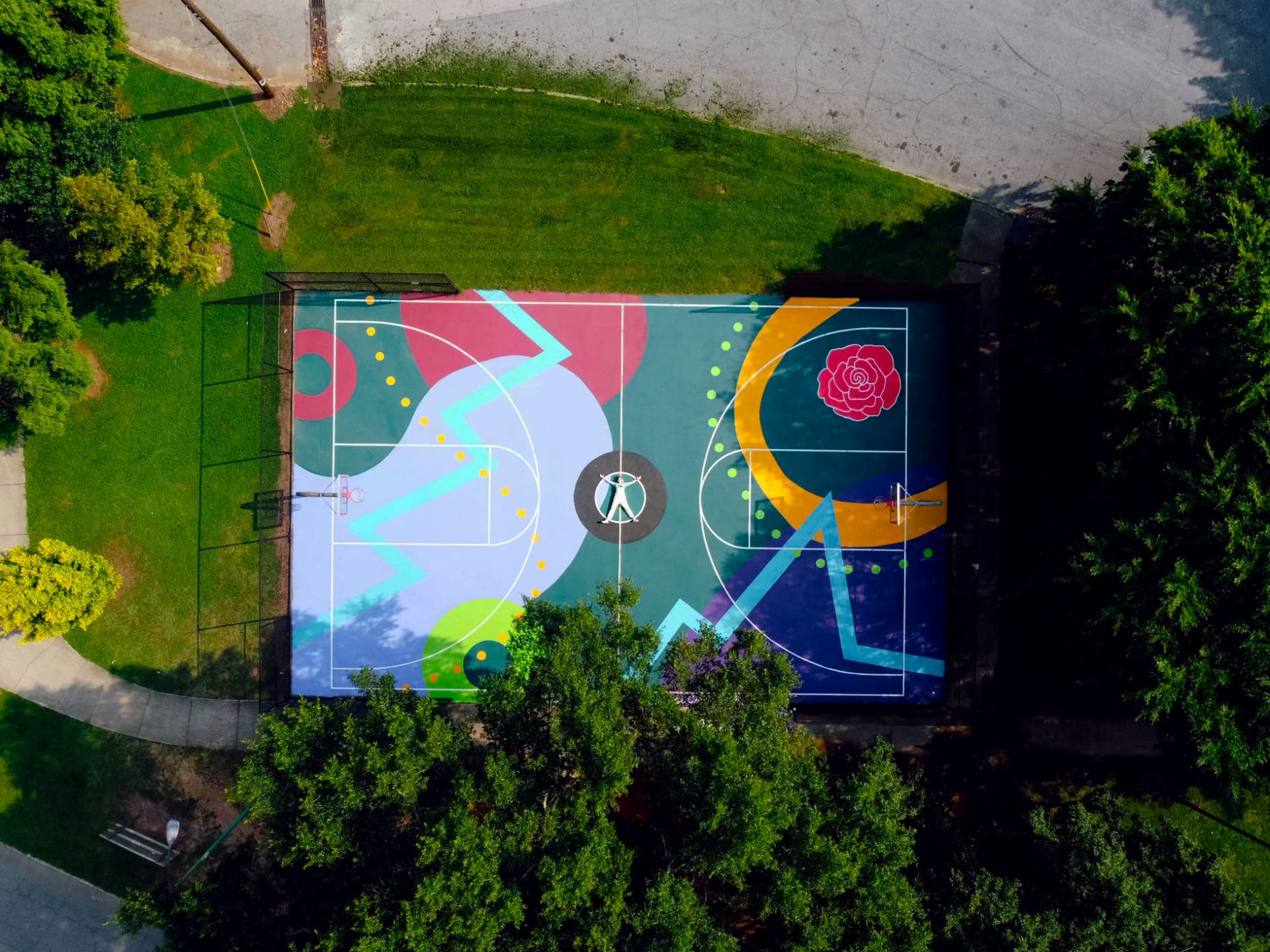 Rose Circle Park Court by Elaine Stephenson