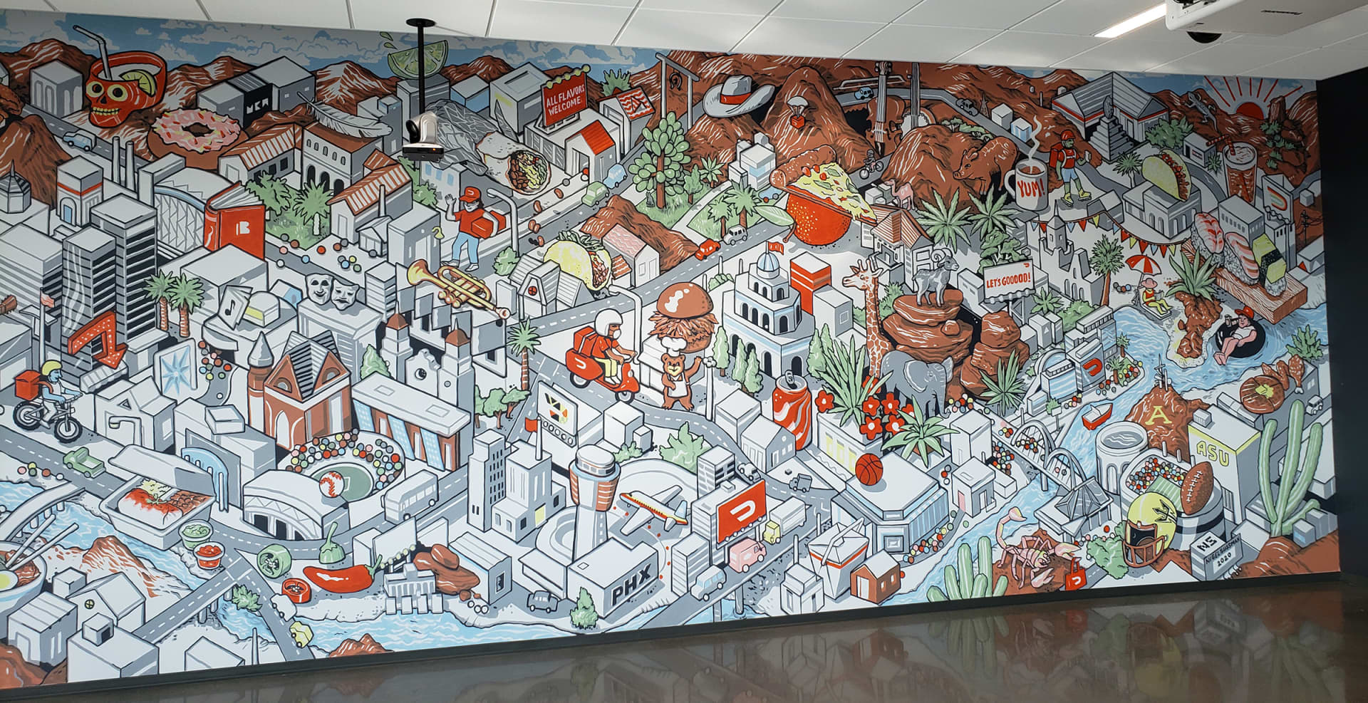 Doordash Tempe Mural by Nigel Sussman