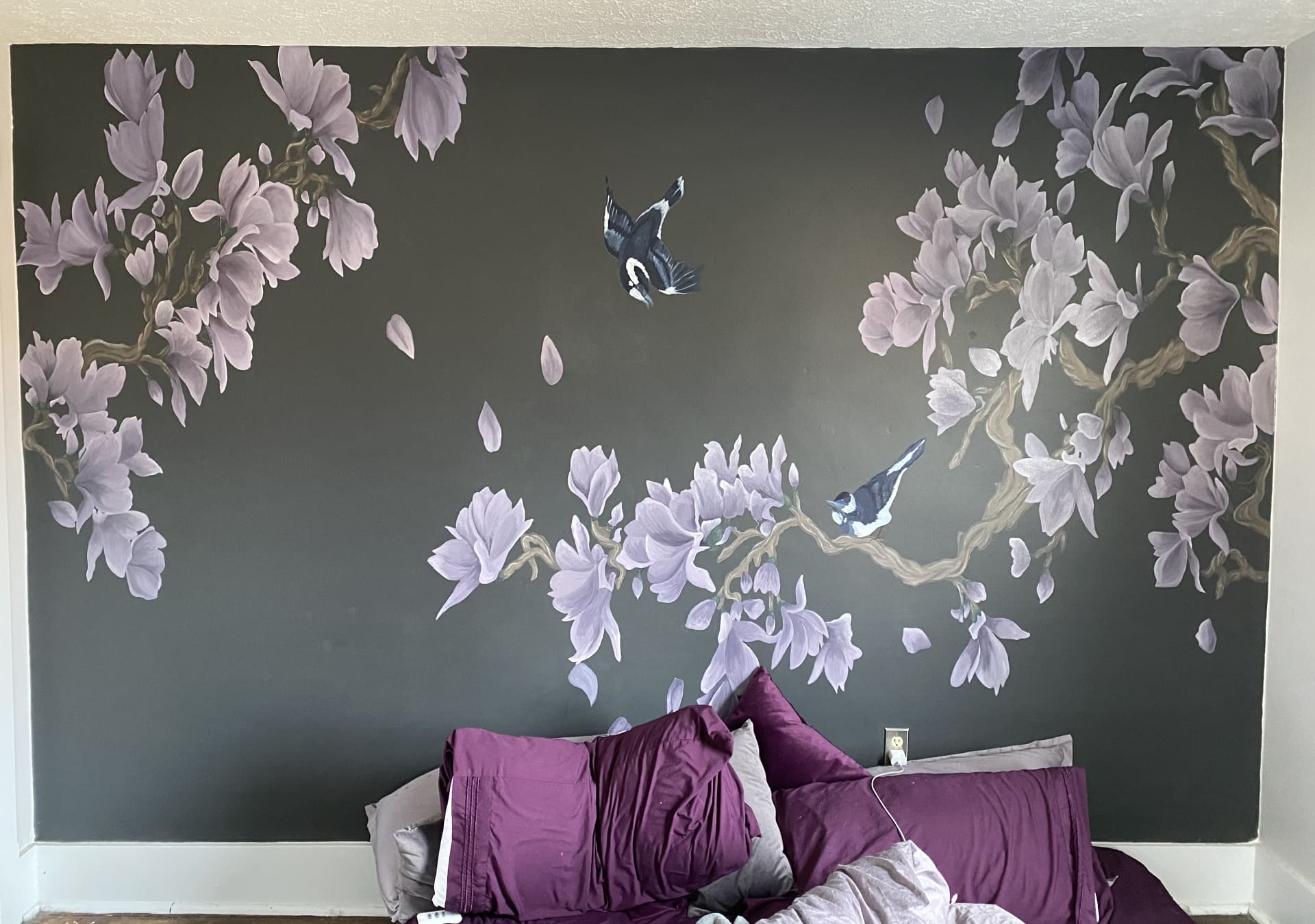 Bedroom floral mural by Becky Frazier