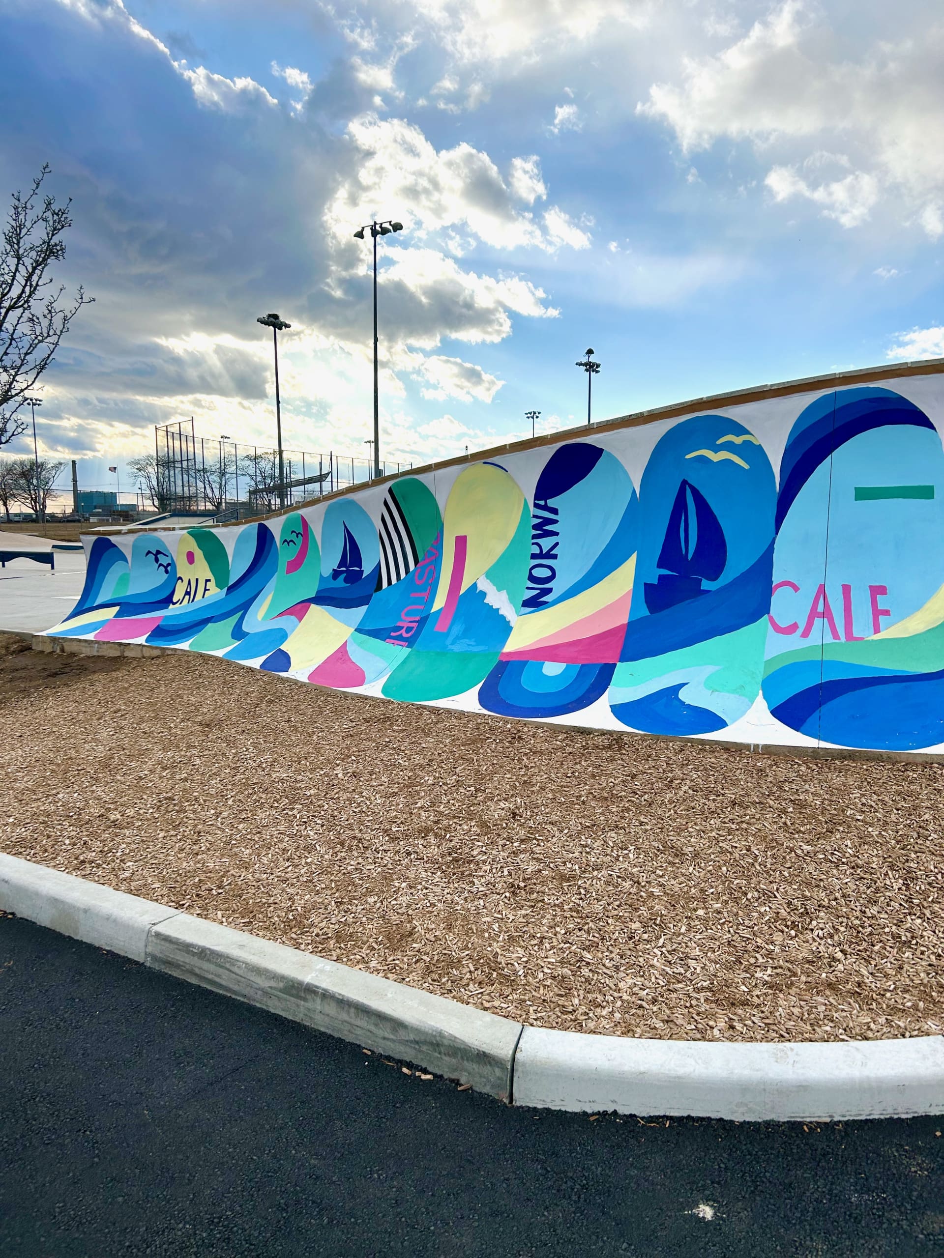 Beach Skatepark mura  by Bianca Romero