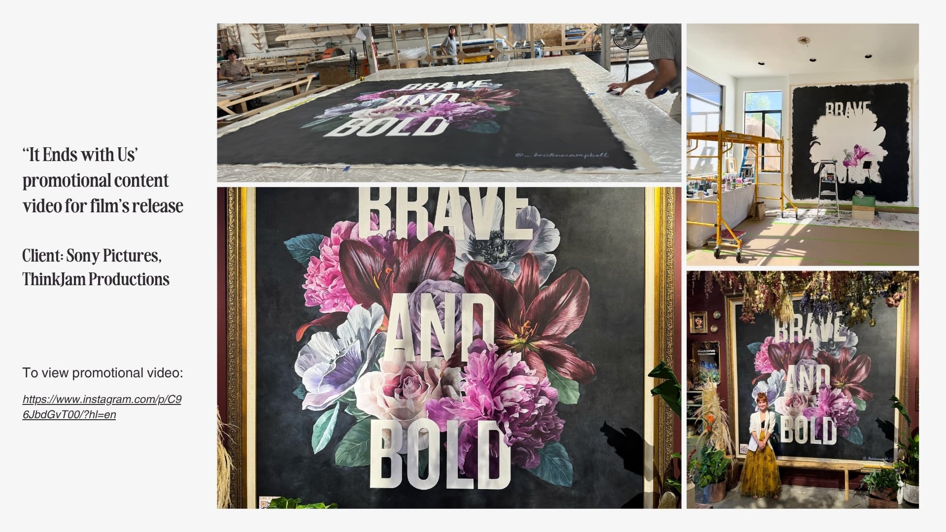 Sony Pictures It Ends With Us Pop up by Kristine Campbell