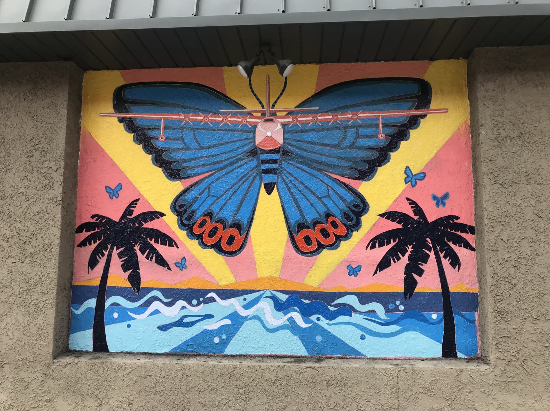 Butterfly Ocean Mural by Katharine Ward Art