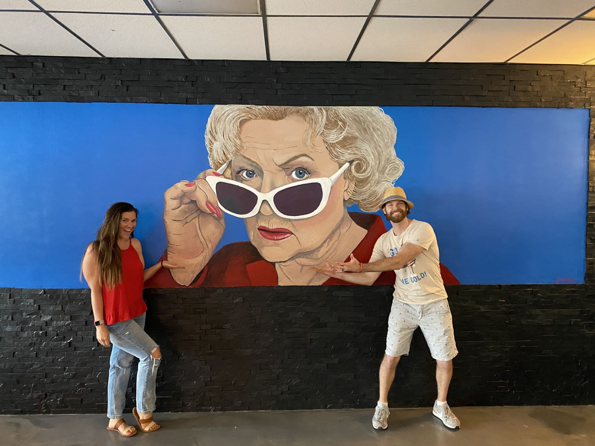 Betty White mural at Lucky Duck Pub by Bob Gregory - ArtFX Design Studios
