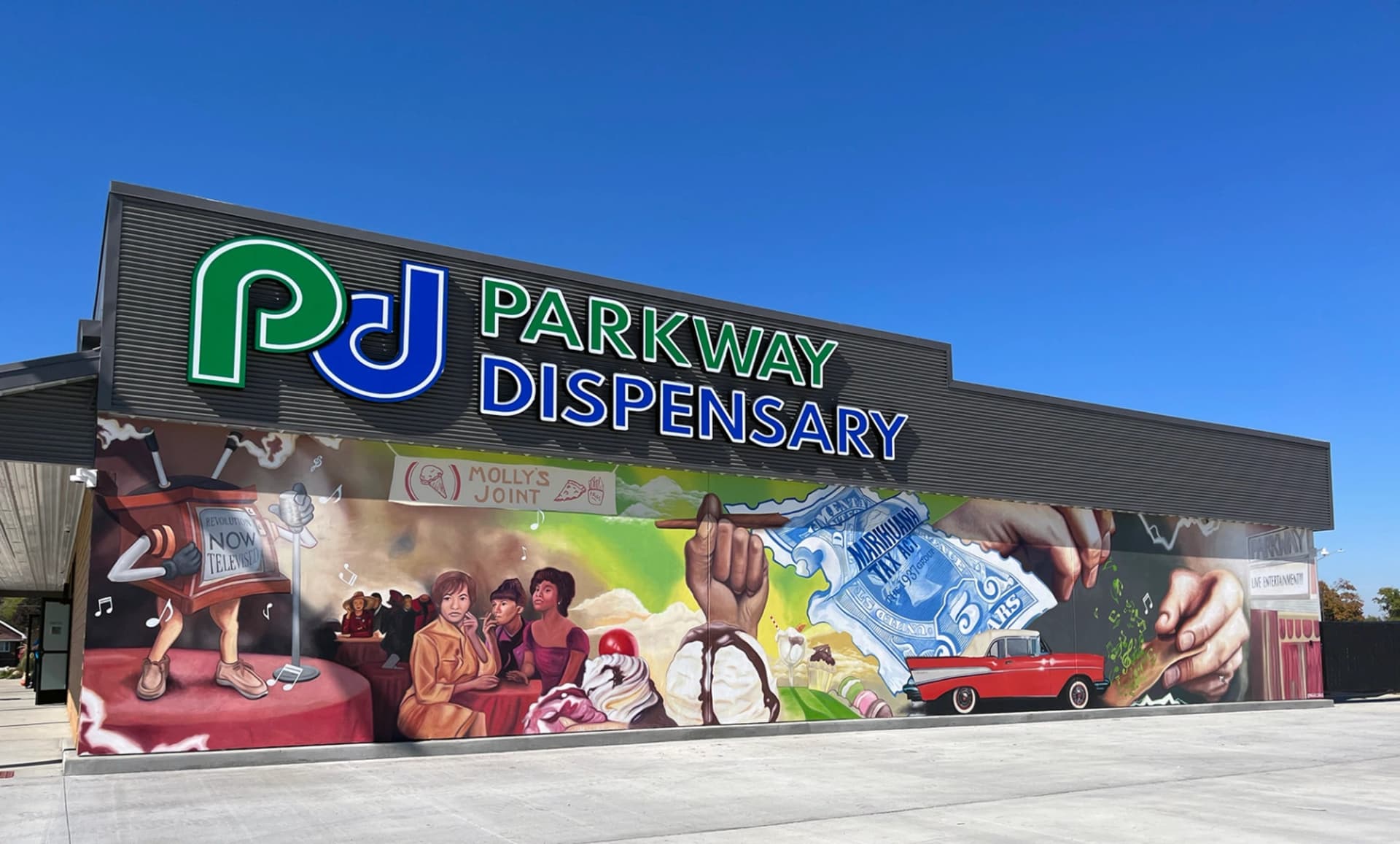 Parkway Dispensary by Big Wall Sign & Mural