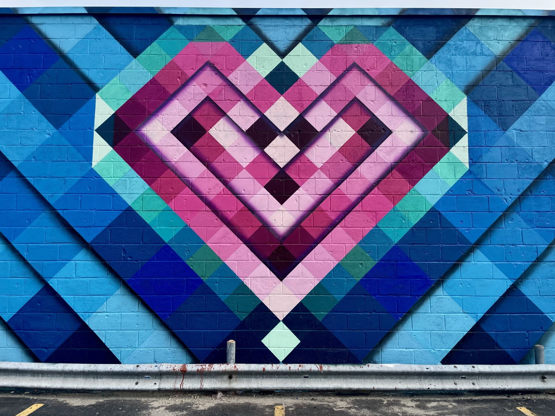 Geometric Heart in Ocean Blues by Jason Garcia