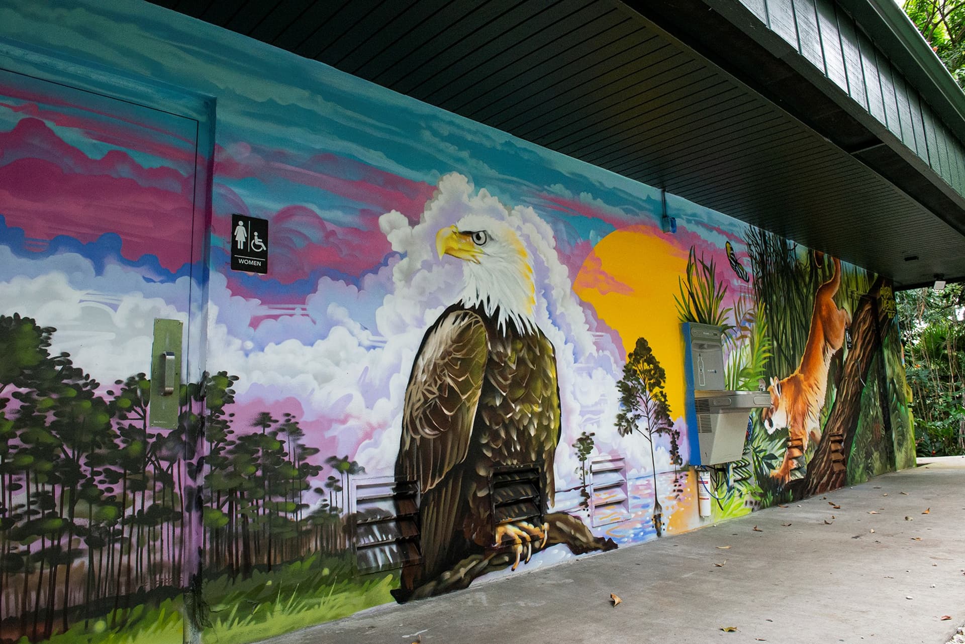 Wildlife everglades mural for Flamingo Gardens  by Rei Ramirez