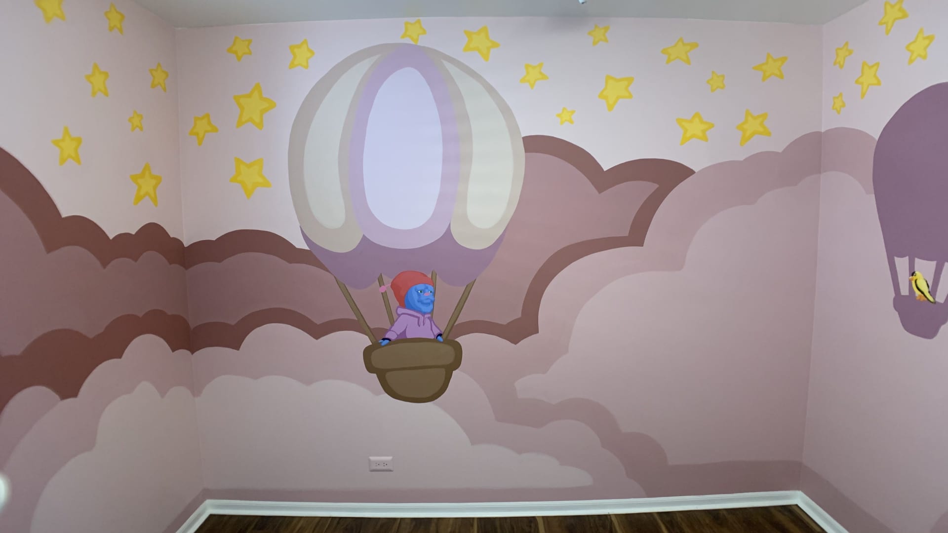 Dreamy Hot Air Balloon Adventure Nursery Mural by MahmudTheMedium