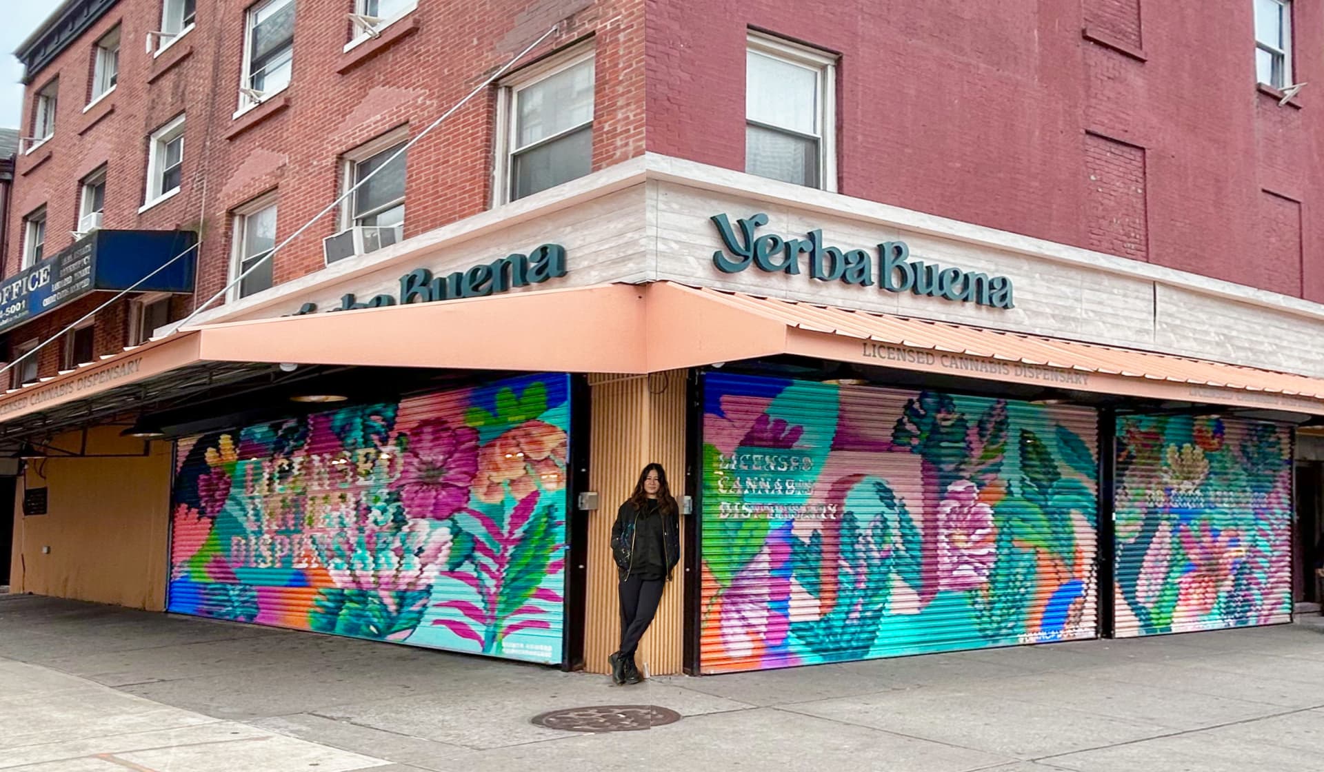Floral Mural in Brooklyn for Storefront
