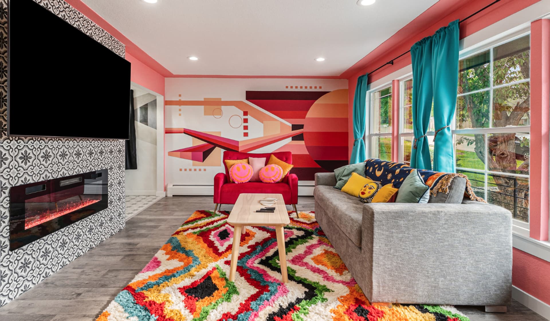 Geometric Harmony in Vibrant Color Play