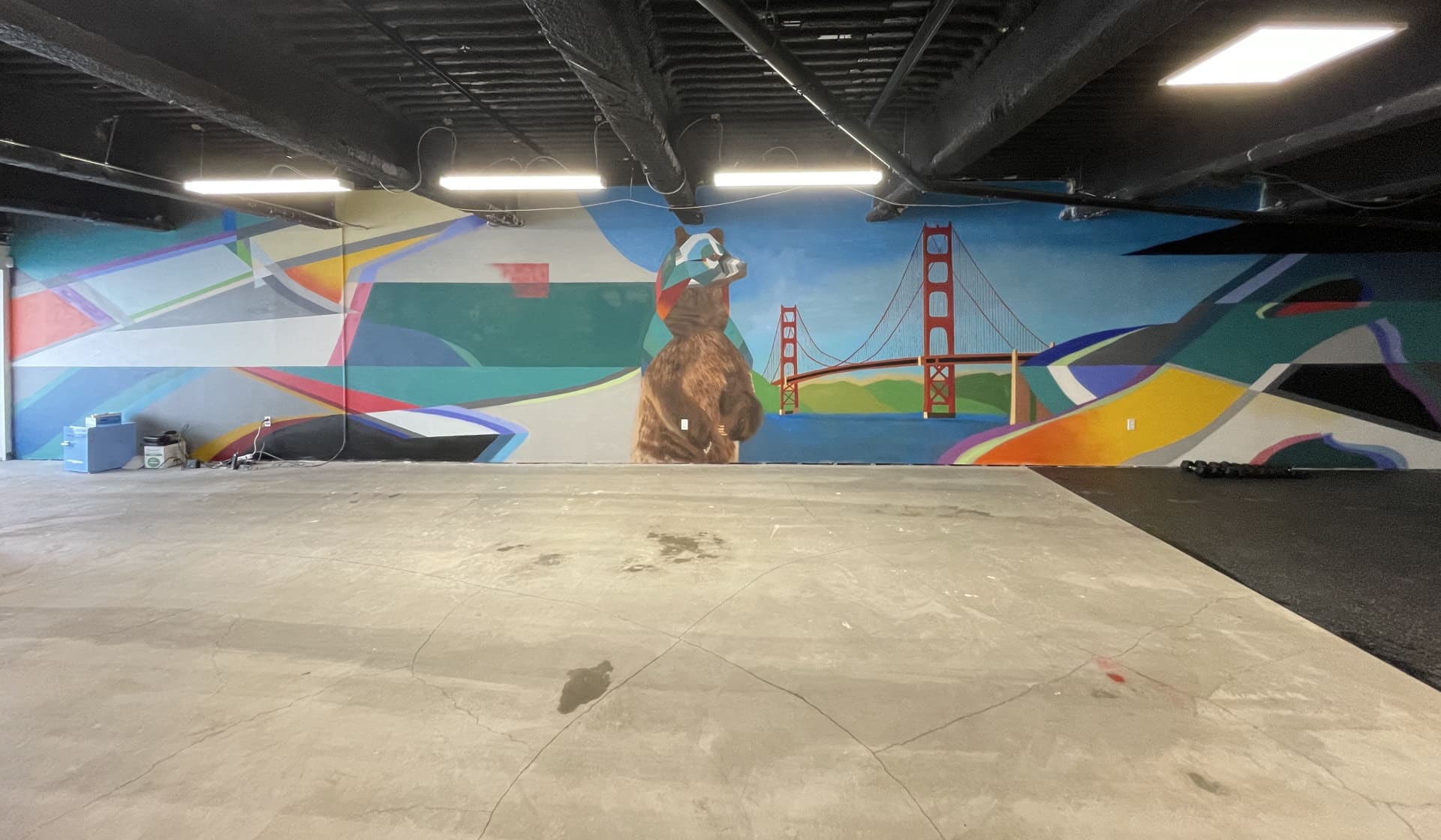 Urban Bear Embracing Colorful Horizons
