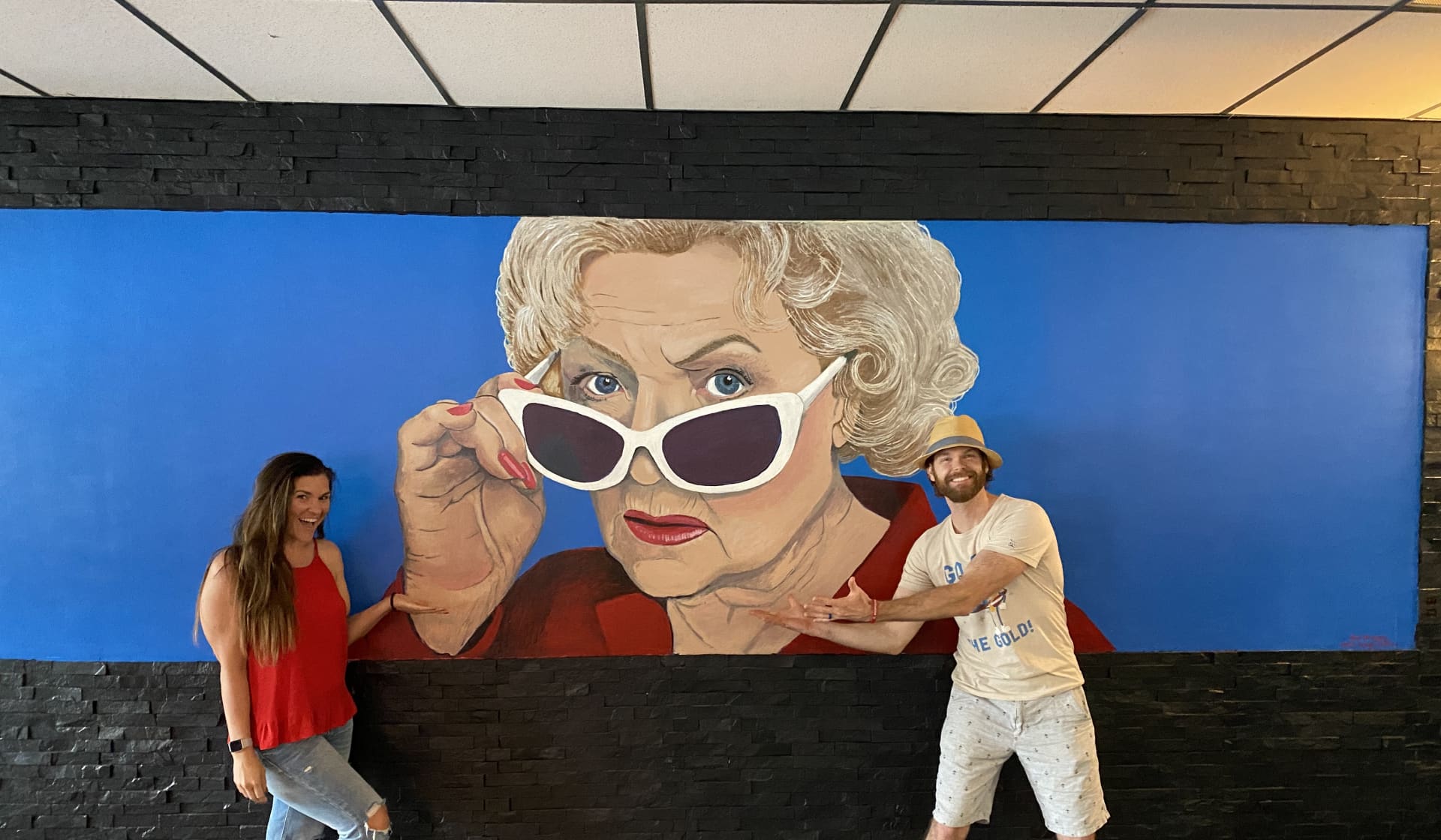 Betty White mural at Lucky Duck Pub