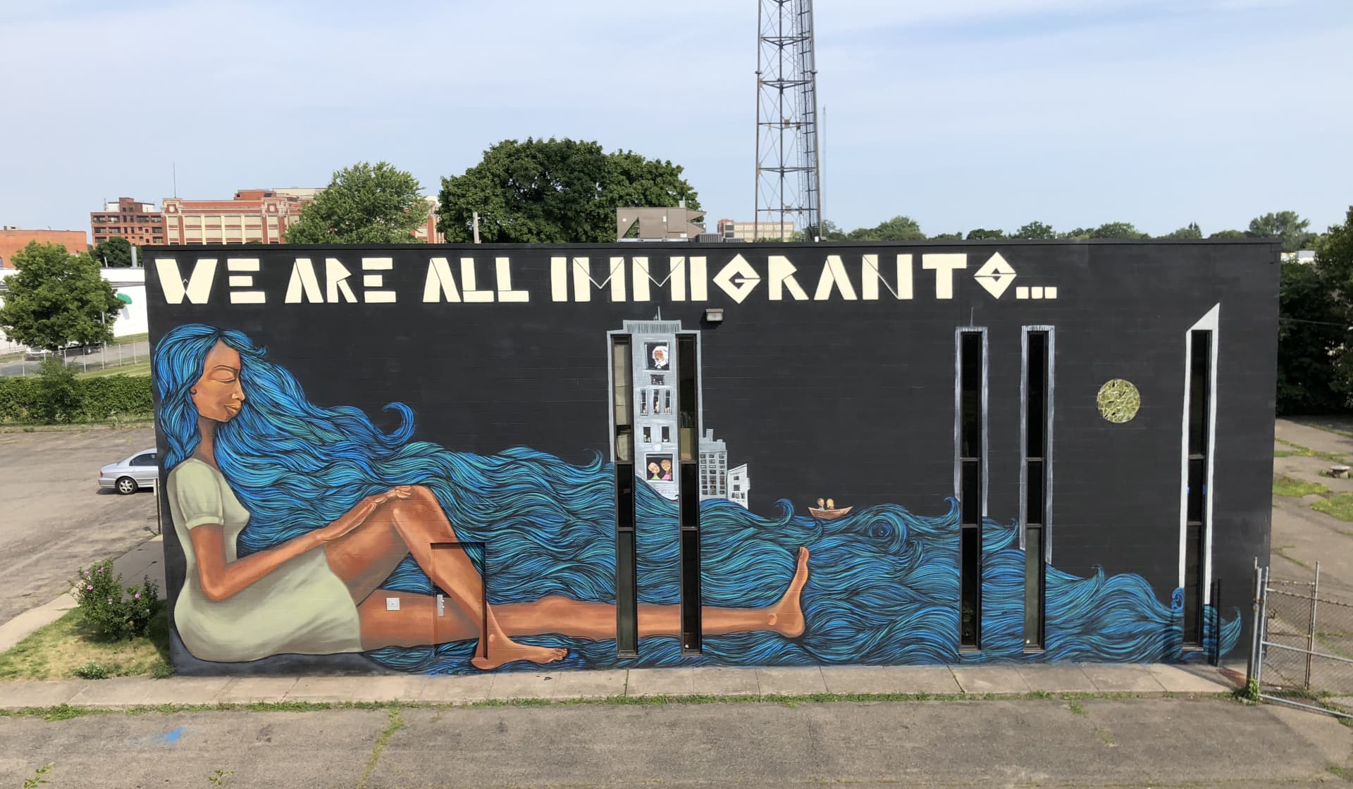 Voices of Unity in Flowing Blue Waves