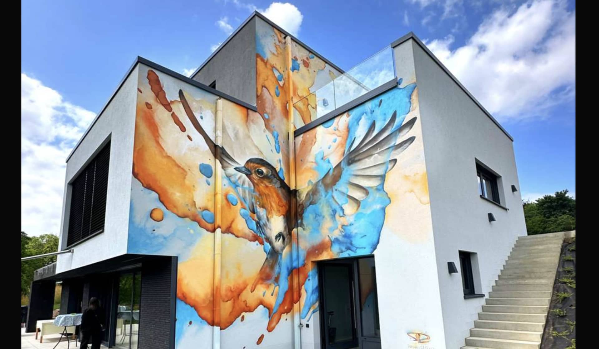 Wings of Colorful Freedom in Urban Space