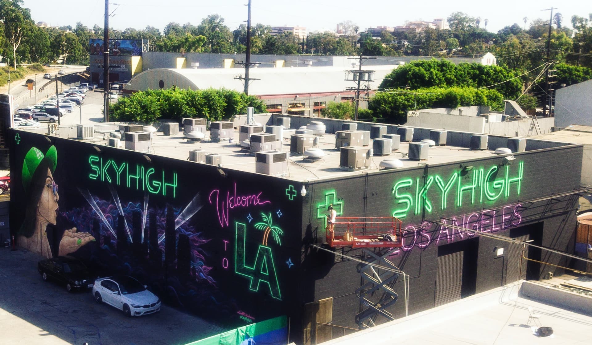 Elevated Dreams in Neon Hues