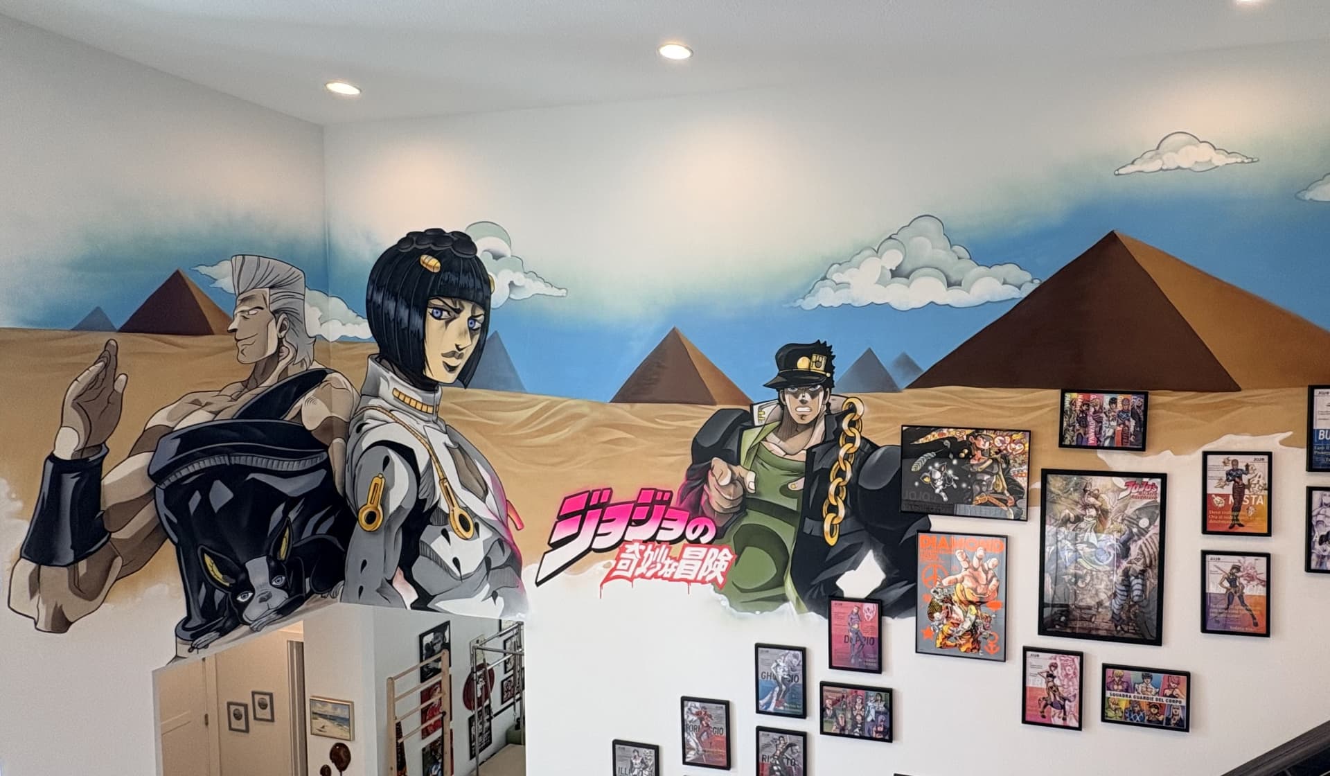 Anime Heroes Amidst Desert Pyramids