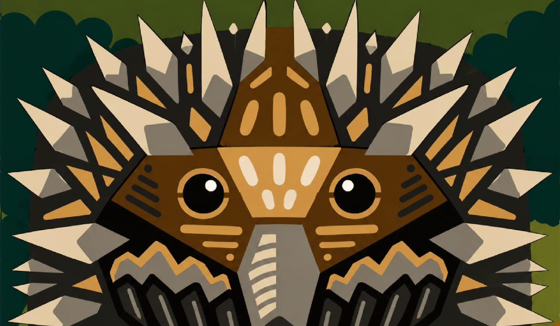 3D Echidna on wood