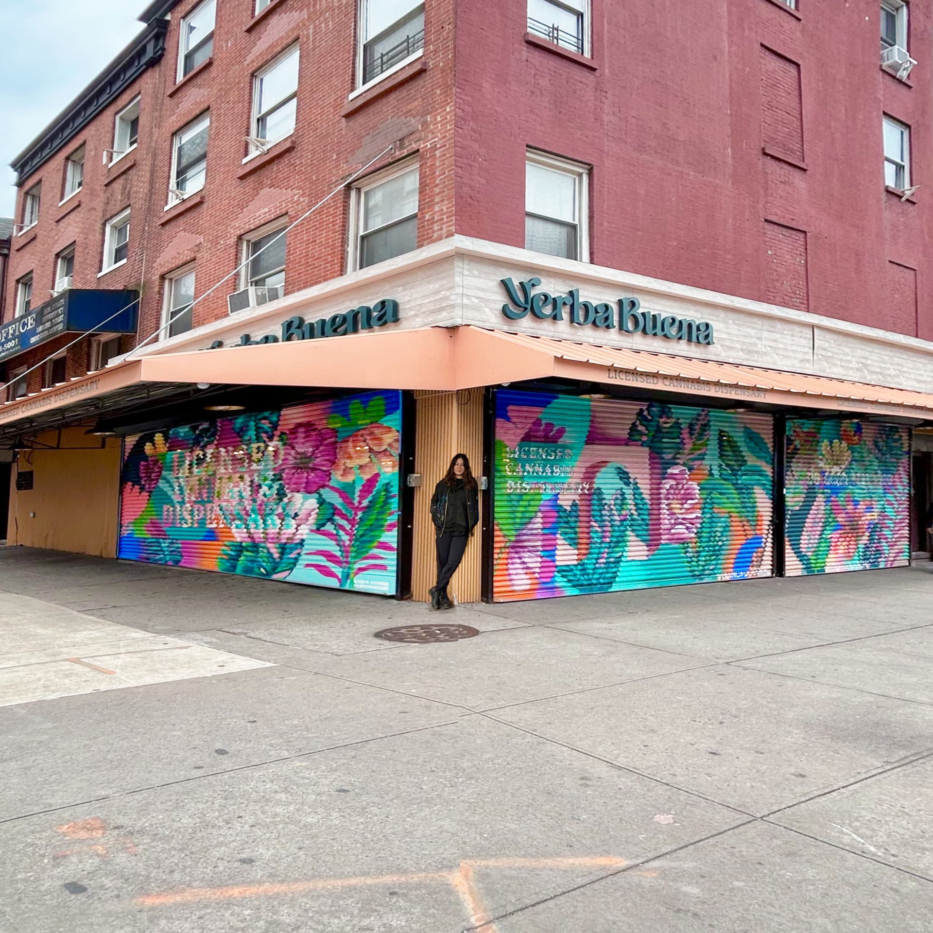Floral Mural in Brooklyn for Storefront detail