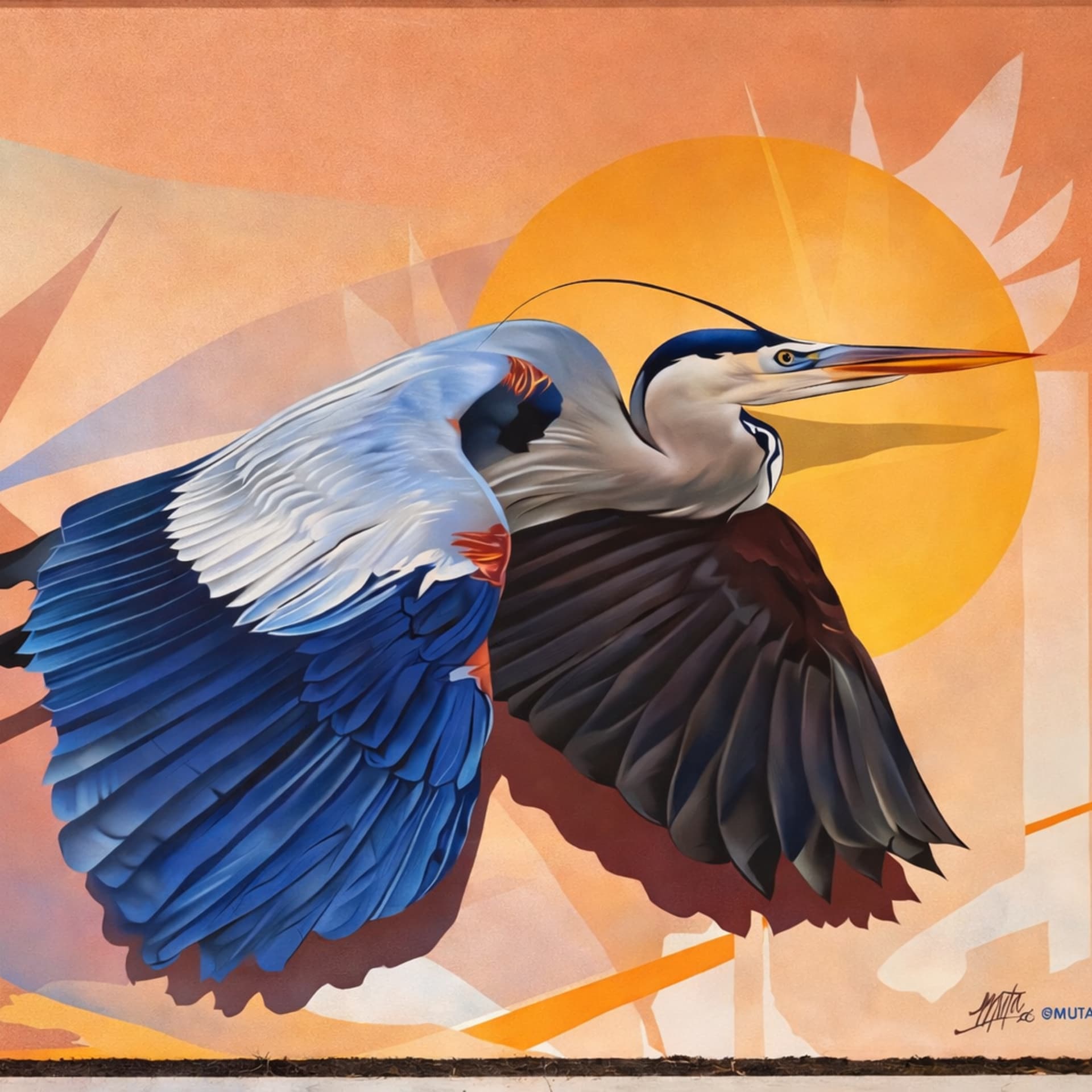 Soaring Elegance Against a Warm Horizon detail