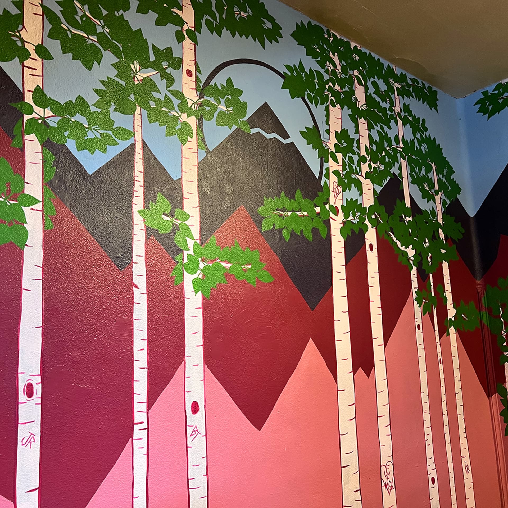 Aspen Trees and Mountains detail