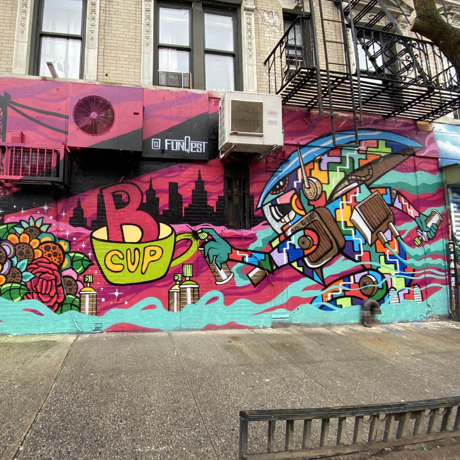 Super hero in NYC detail