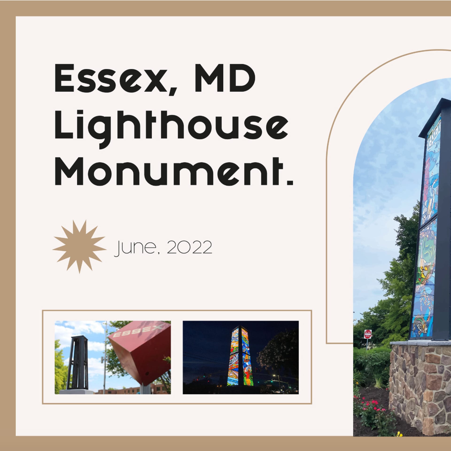 Essex Gateway Lighthouse Monument detail