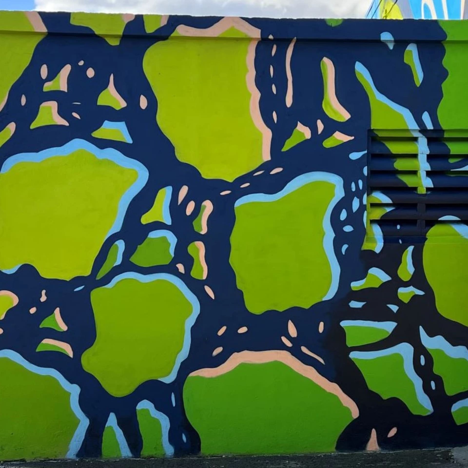 Yarn Mural (spray paint) detail