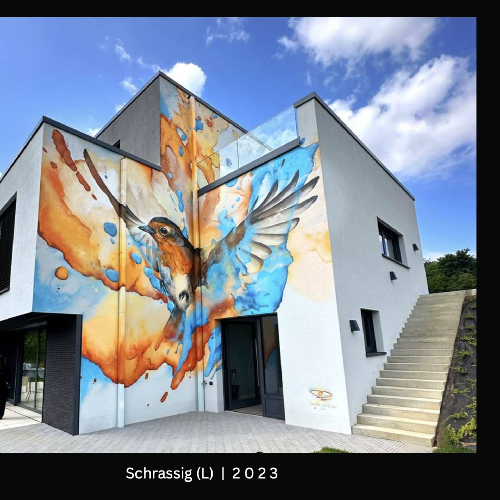 Wings of Colorful Freedom in Urban Space detail