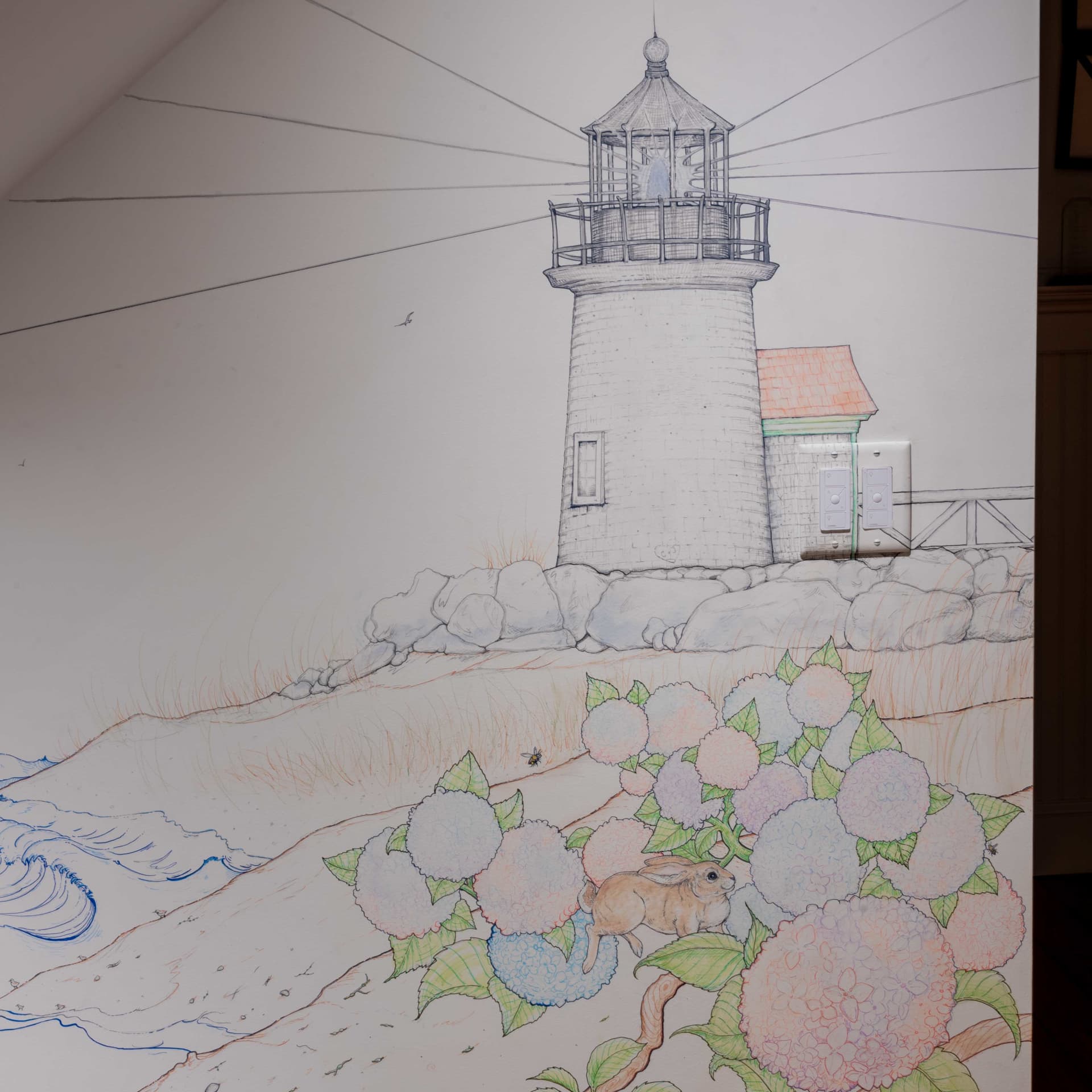 Lighthouse Dreams and Coastal Whispers detail