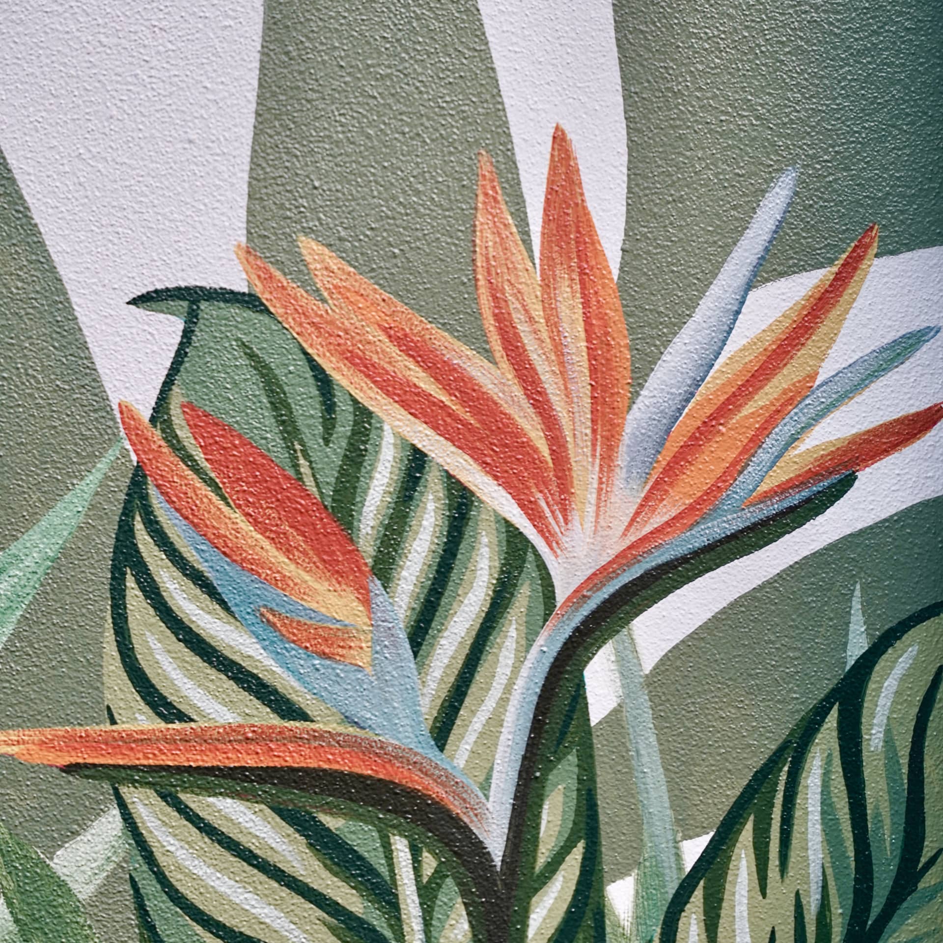 Tropical Whispers in Vibrant Bloom detail