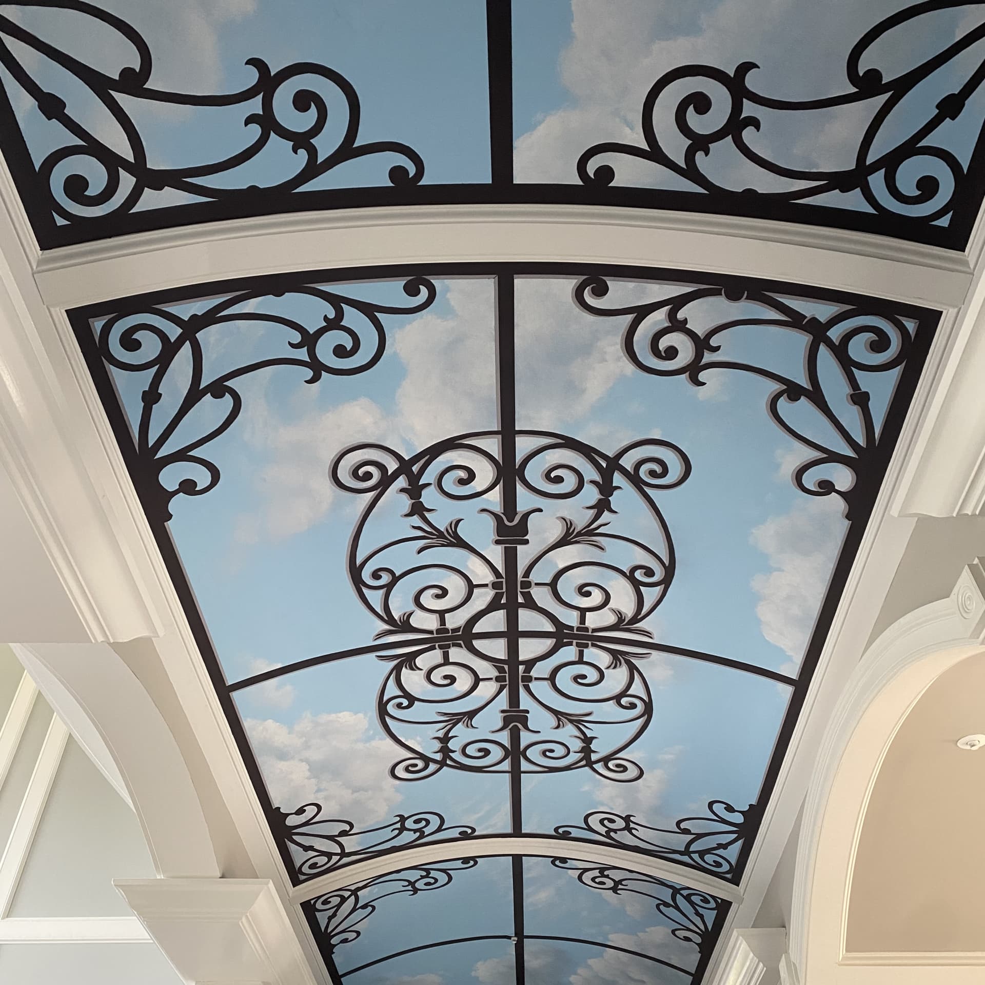 Sky ceiling mural detail