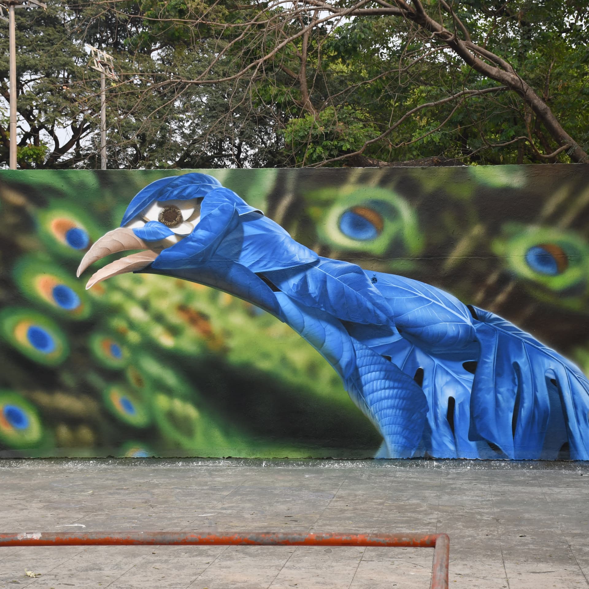 Blue Majesty Against Feathered Whirl detail