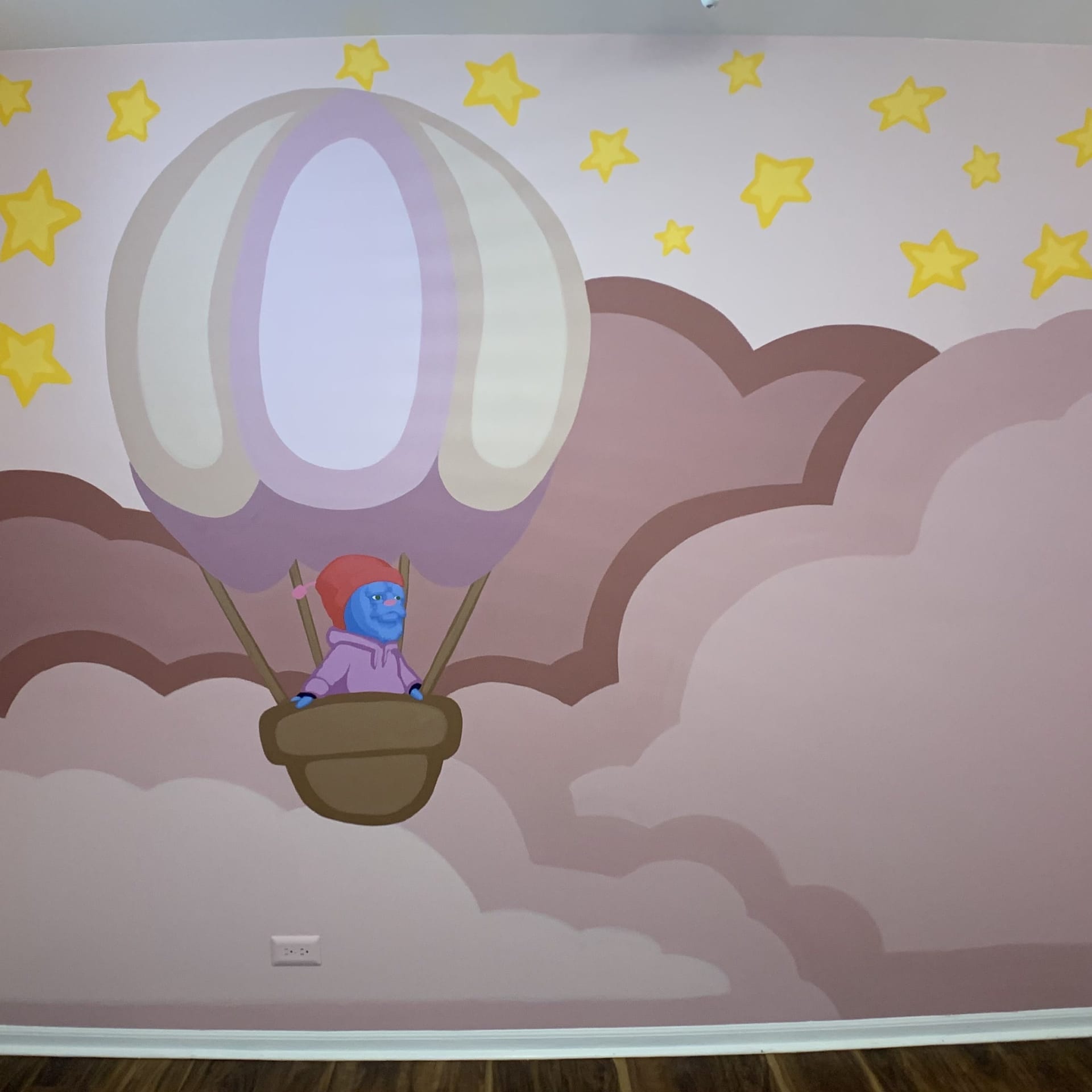 Dreamy Hot Air Balloon Adventure Nursery Mural detail