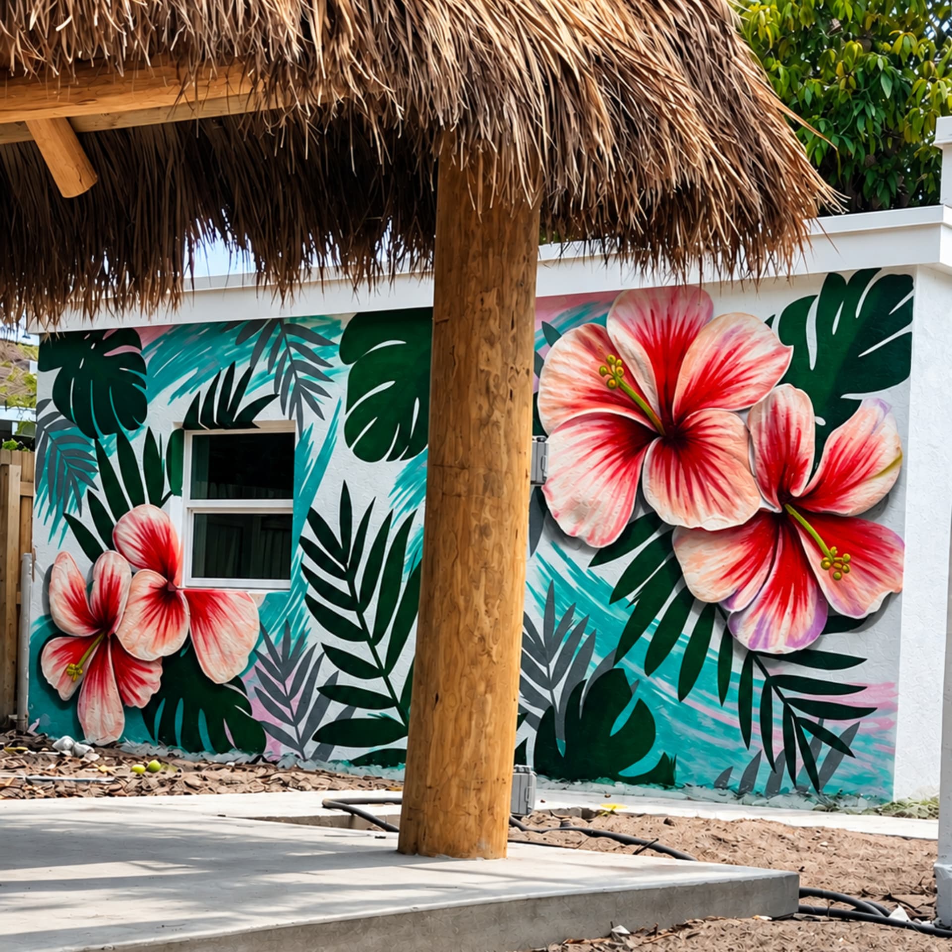 Tropical Hibiscus and Foliage Paradise detail