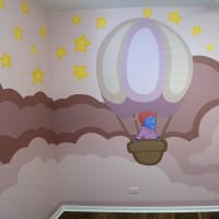 Dreamy Hot Air Balloon Adventure Nursery Mural