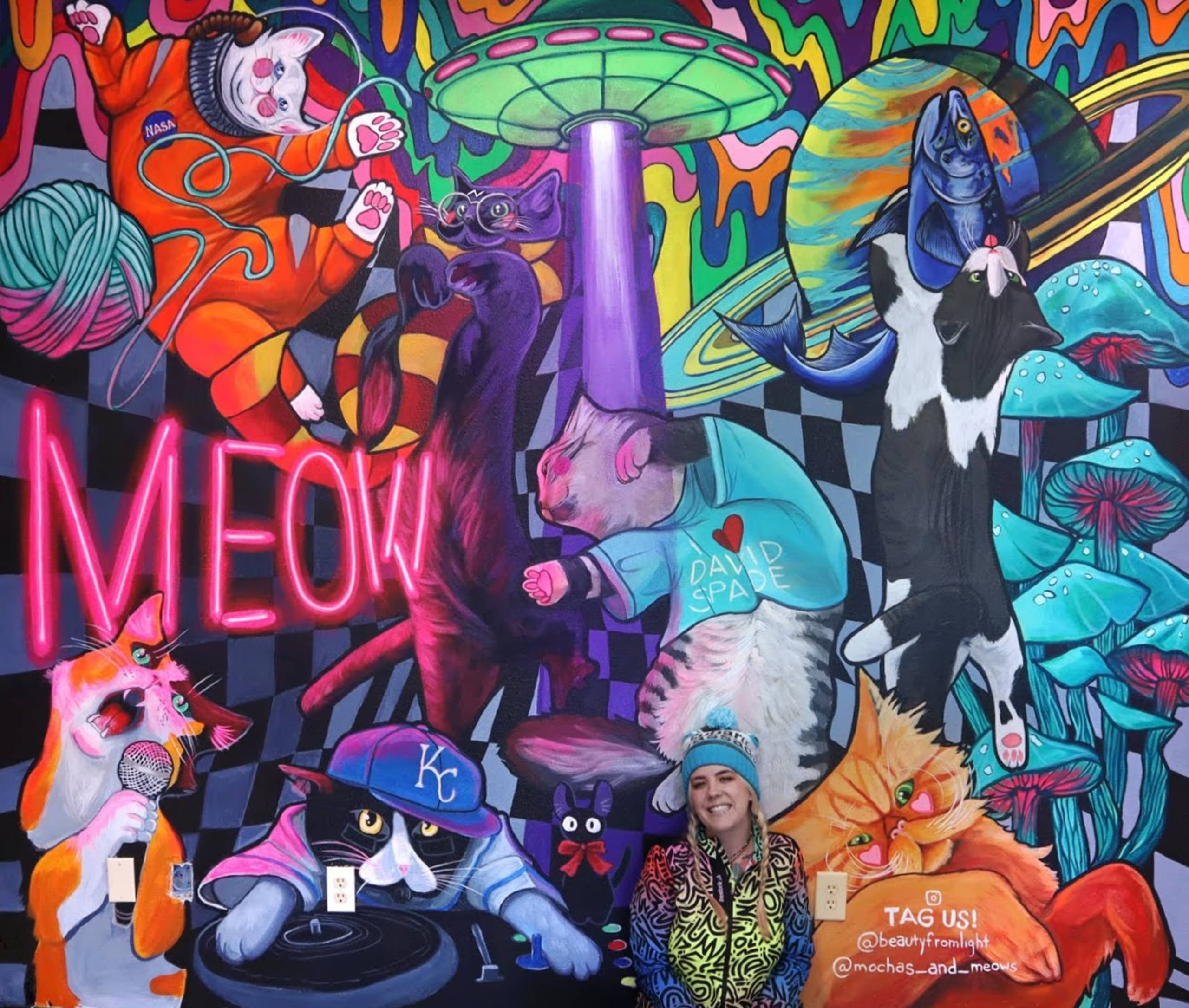 Cosmic Cat Chronicles in Neon Dreams