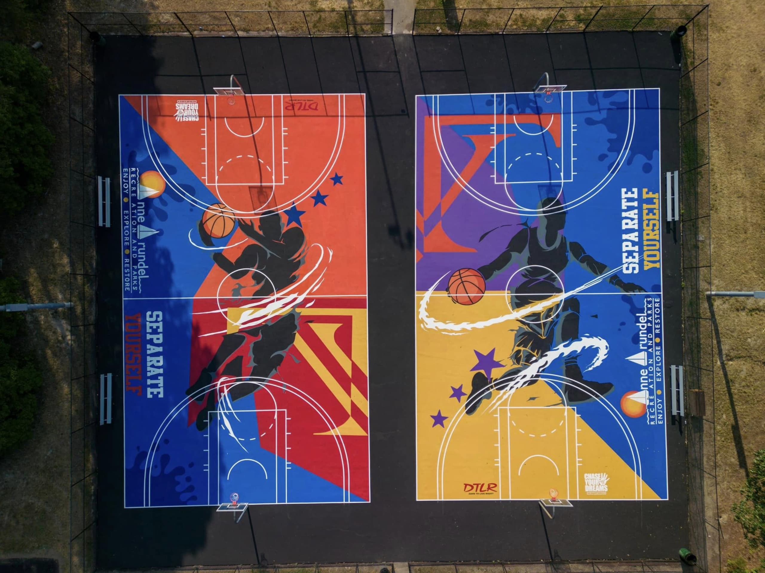 Separate Yourself Basketball Court Mural