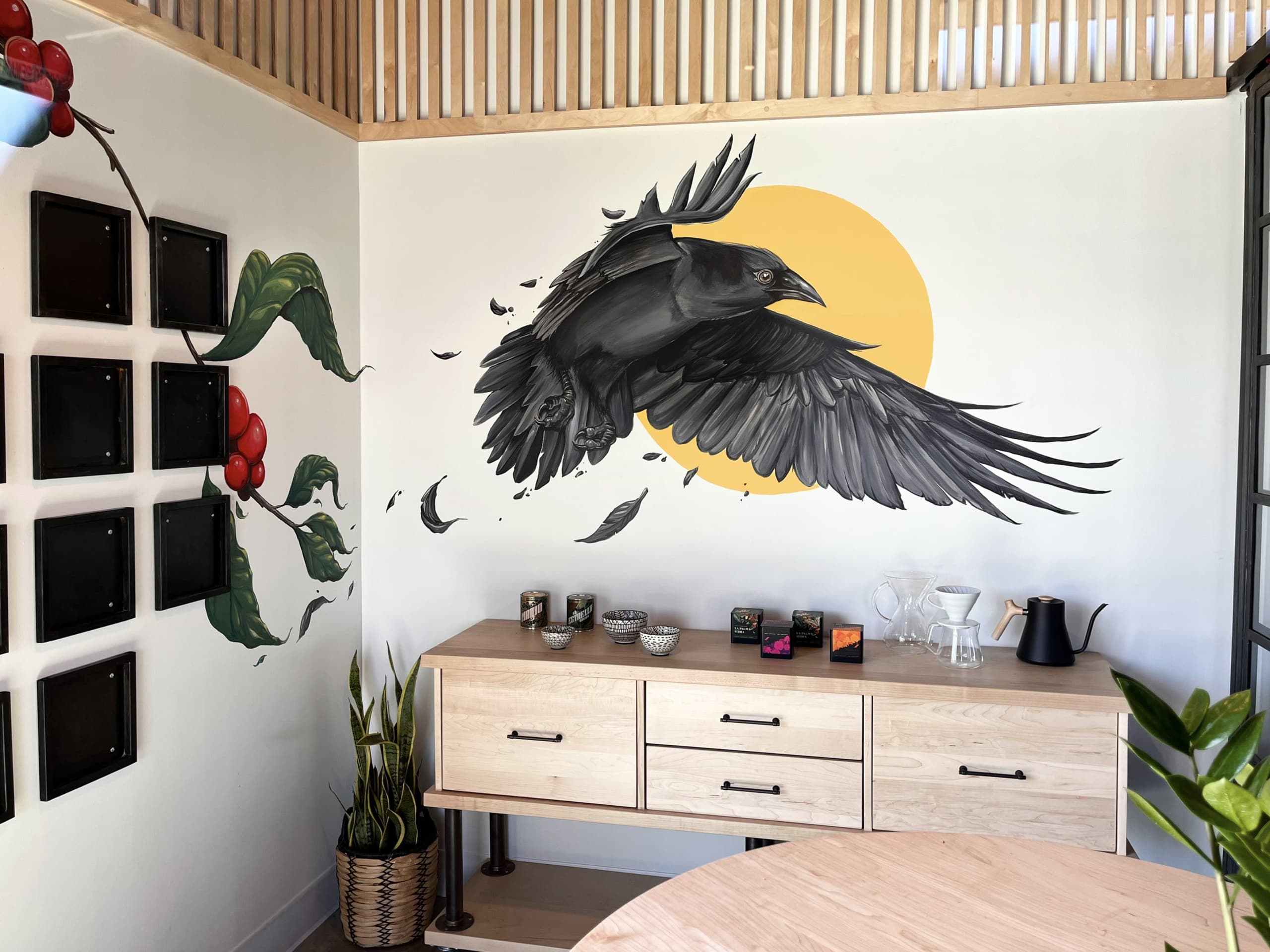 Corvus Coffee mural