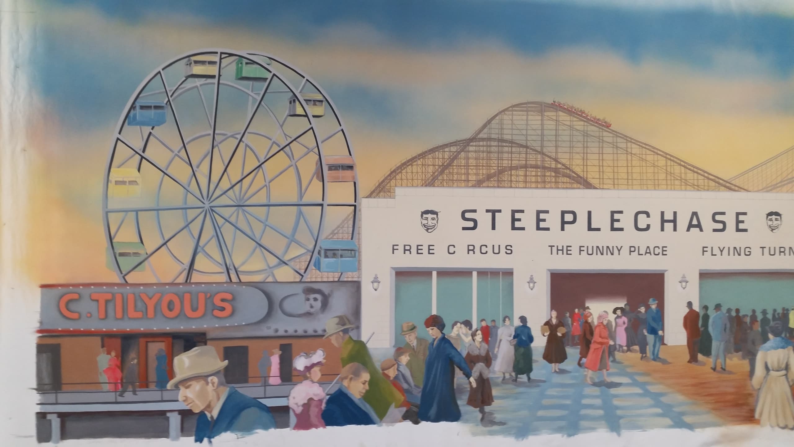 scenic mural Coney Island boardwalk