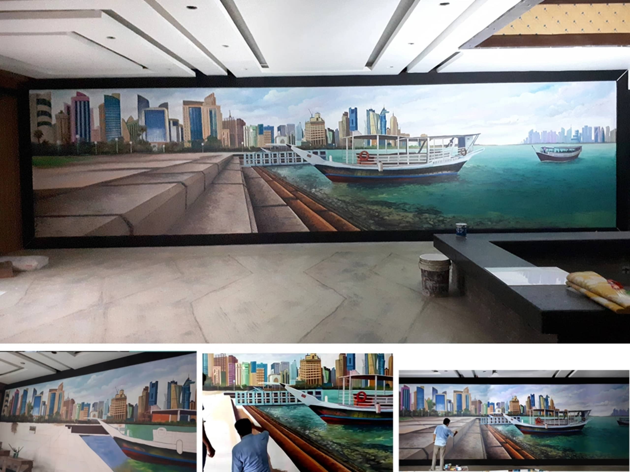 Qatar city scape wall mural