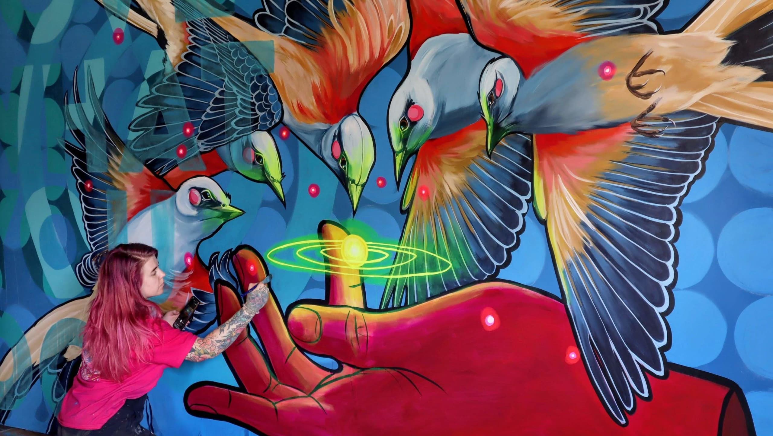 Wings of Connection and Vibrant Transformation by Christine Riutzel
