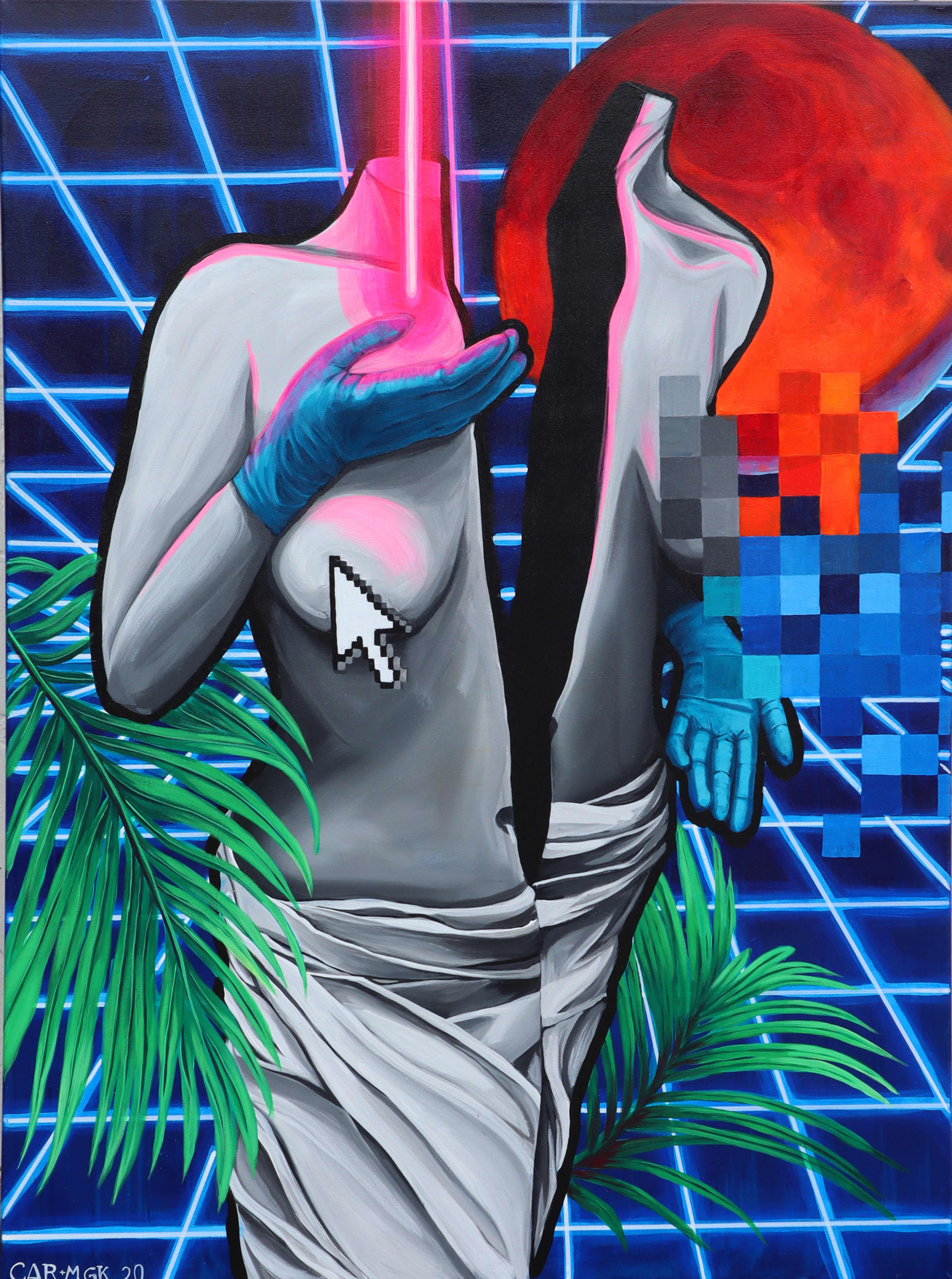 Digital Reverie in Neon Hues by Christine Riutzel