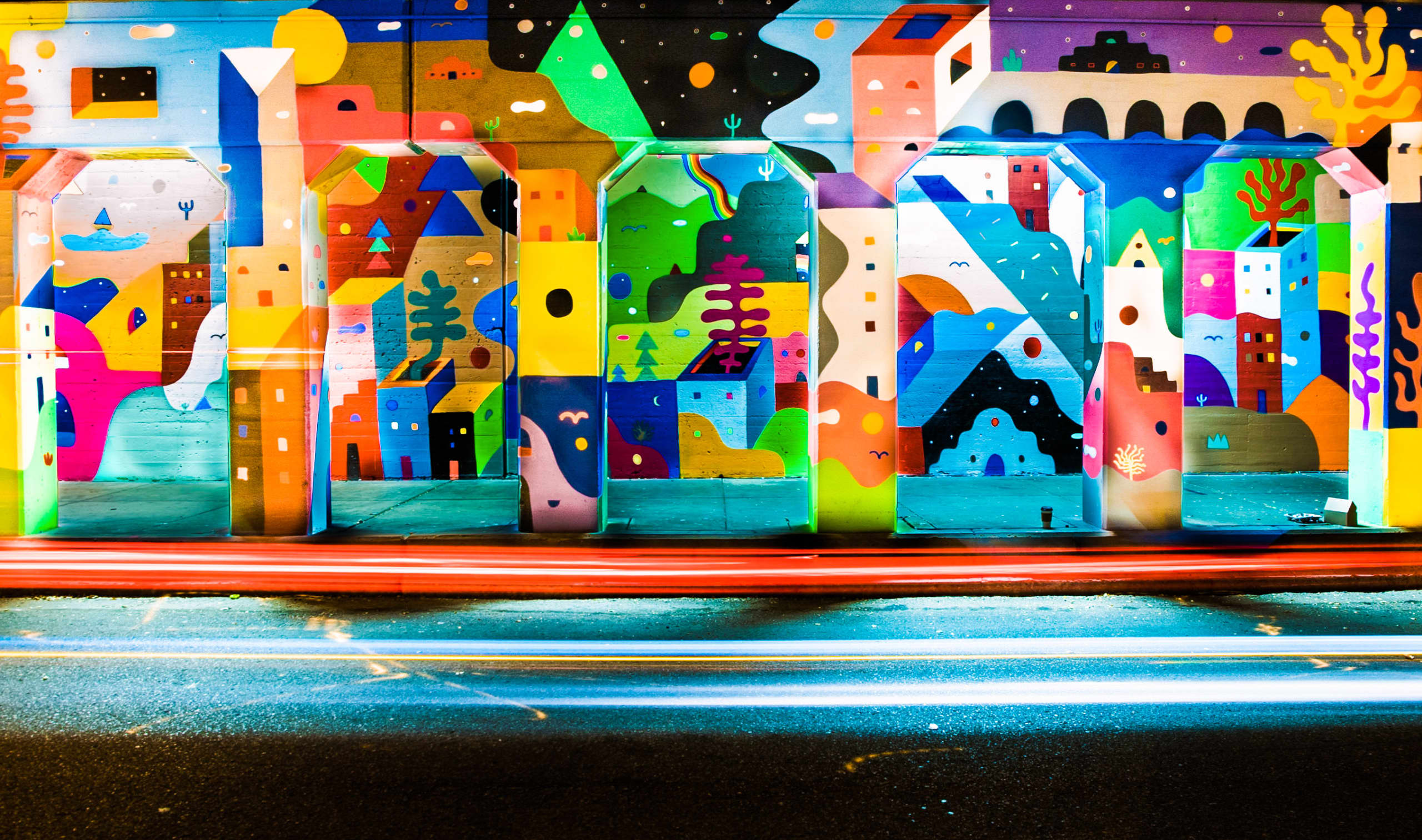 Vibrant Echoes of Urban Dreams by Pyramid Guy