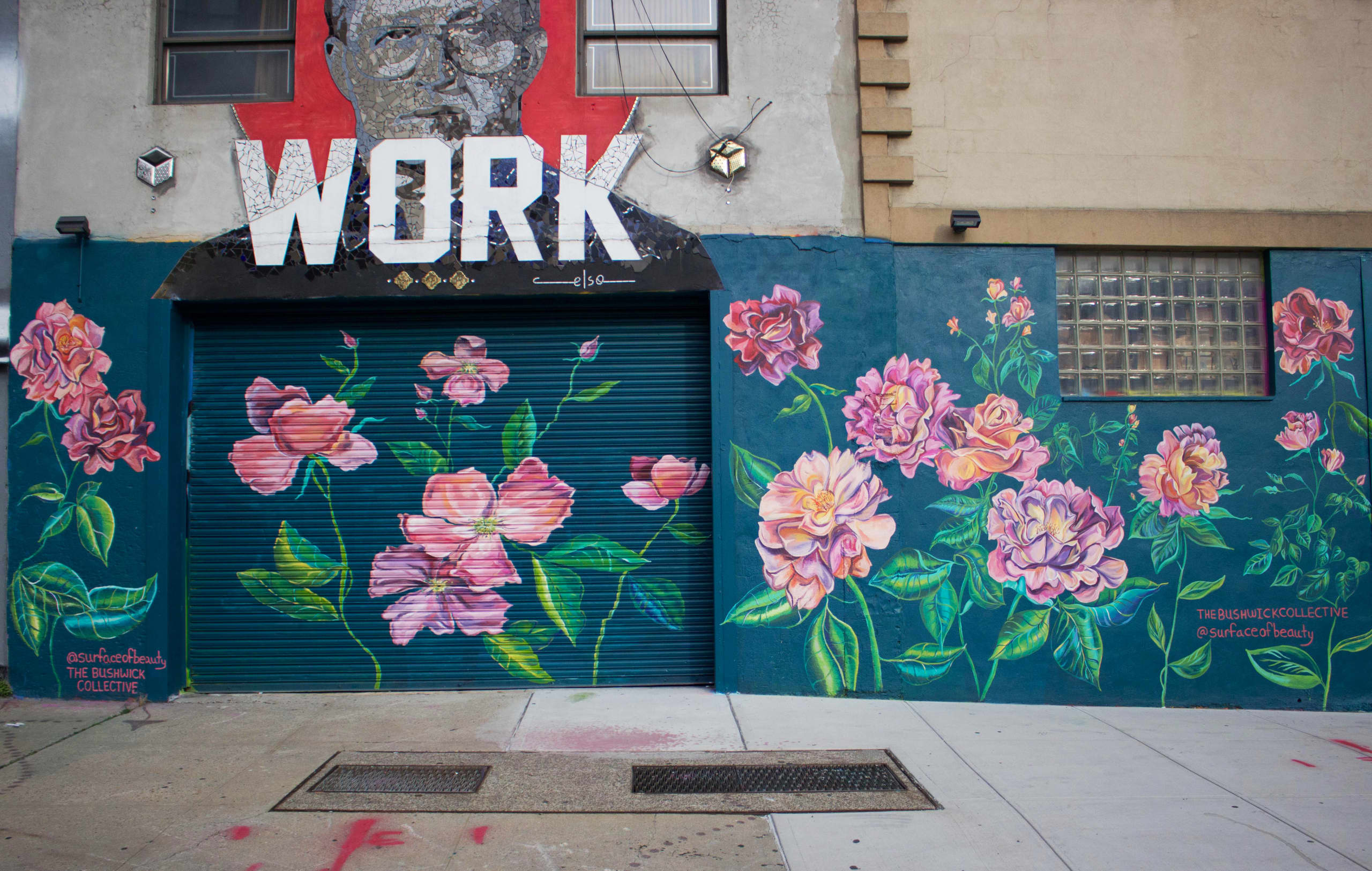 Candy Roses, commissioned by The Bushwick Collective by Surface Of Beauty