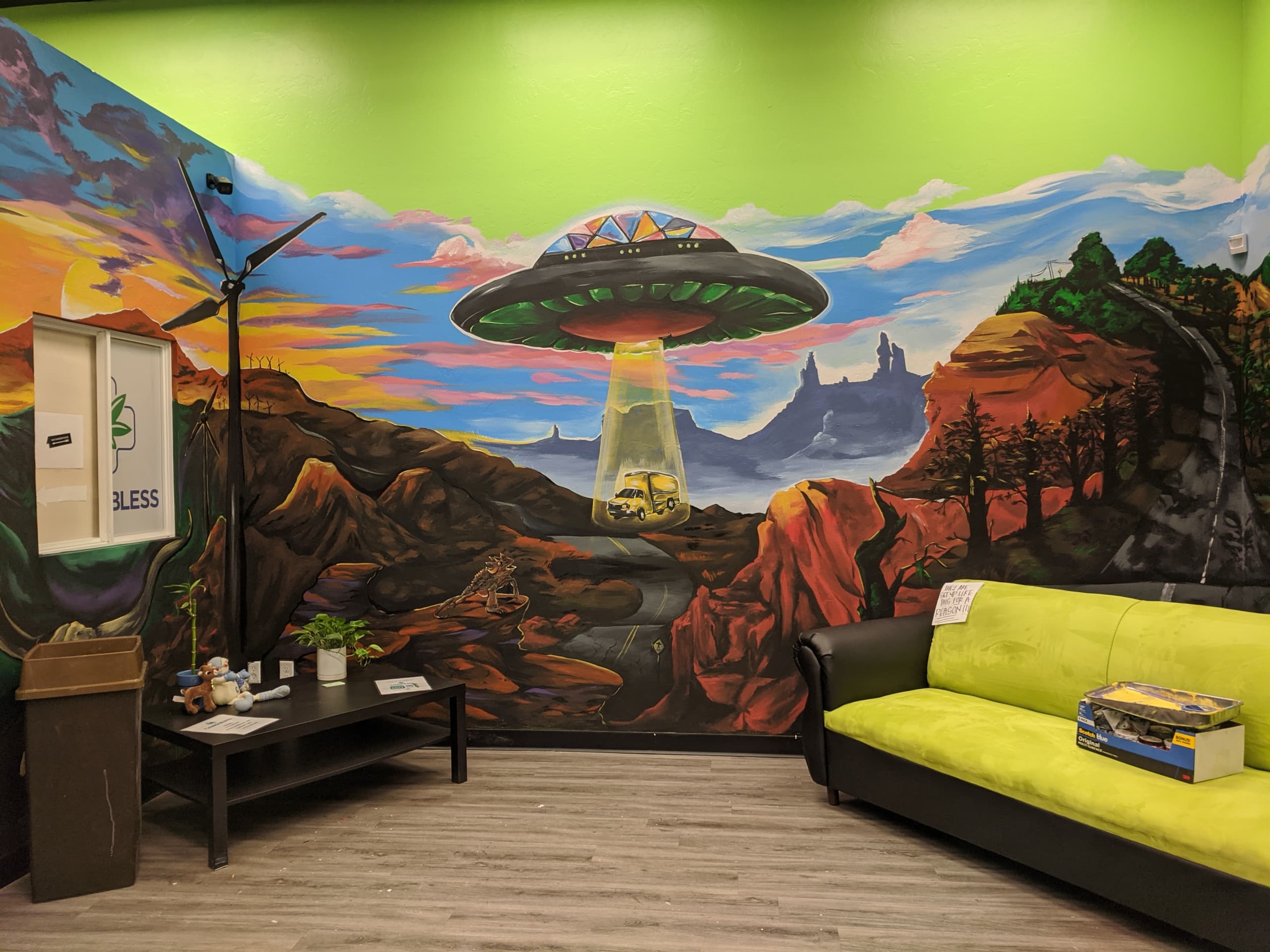Cosmic Journey Through Vibrant Landscapes by Pom.soda
